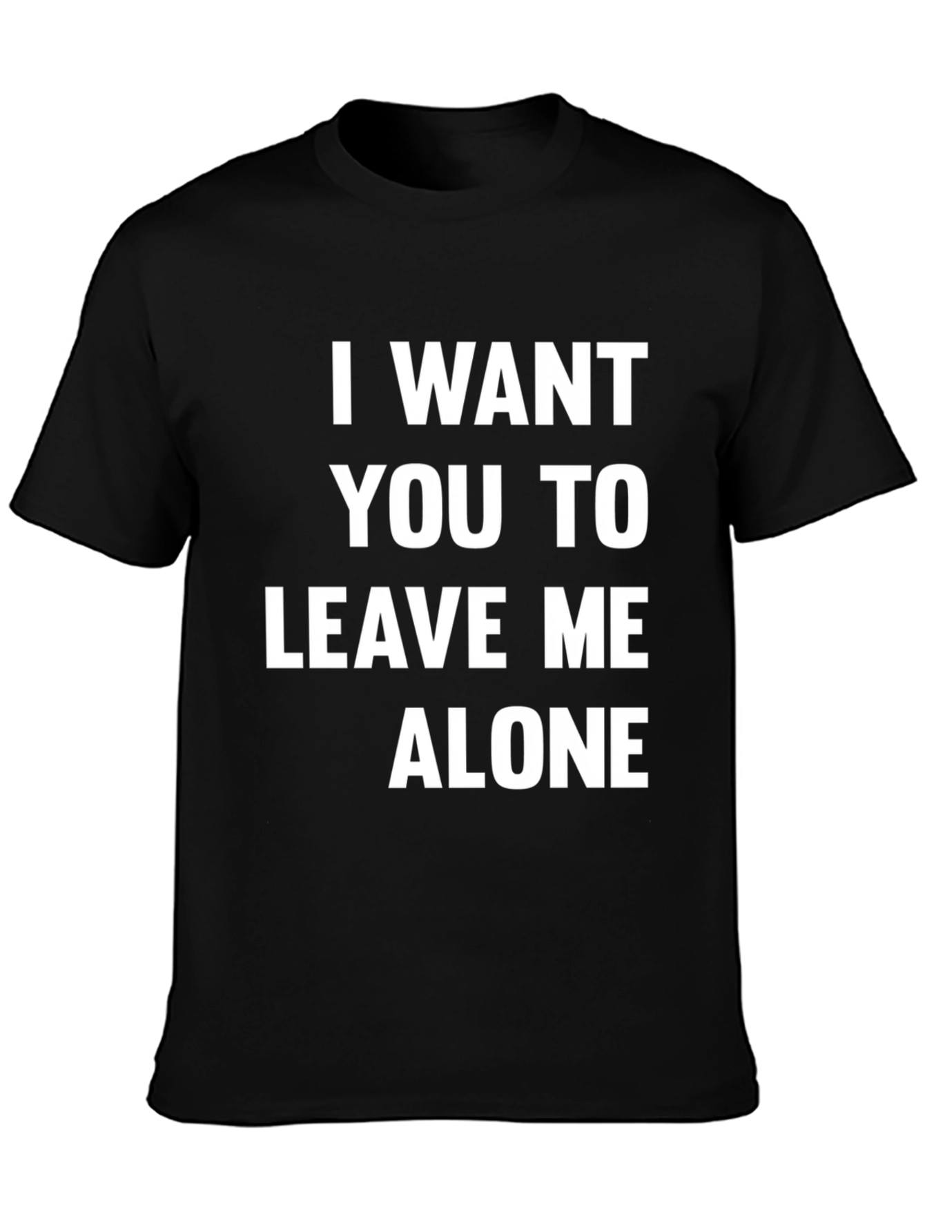 Black Leave Me Alone Graphic Tee - Black Cotton view 3