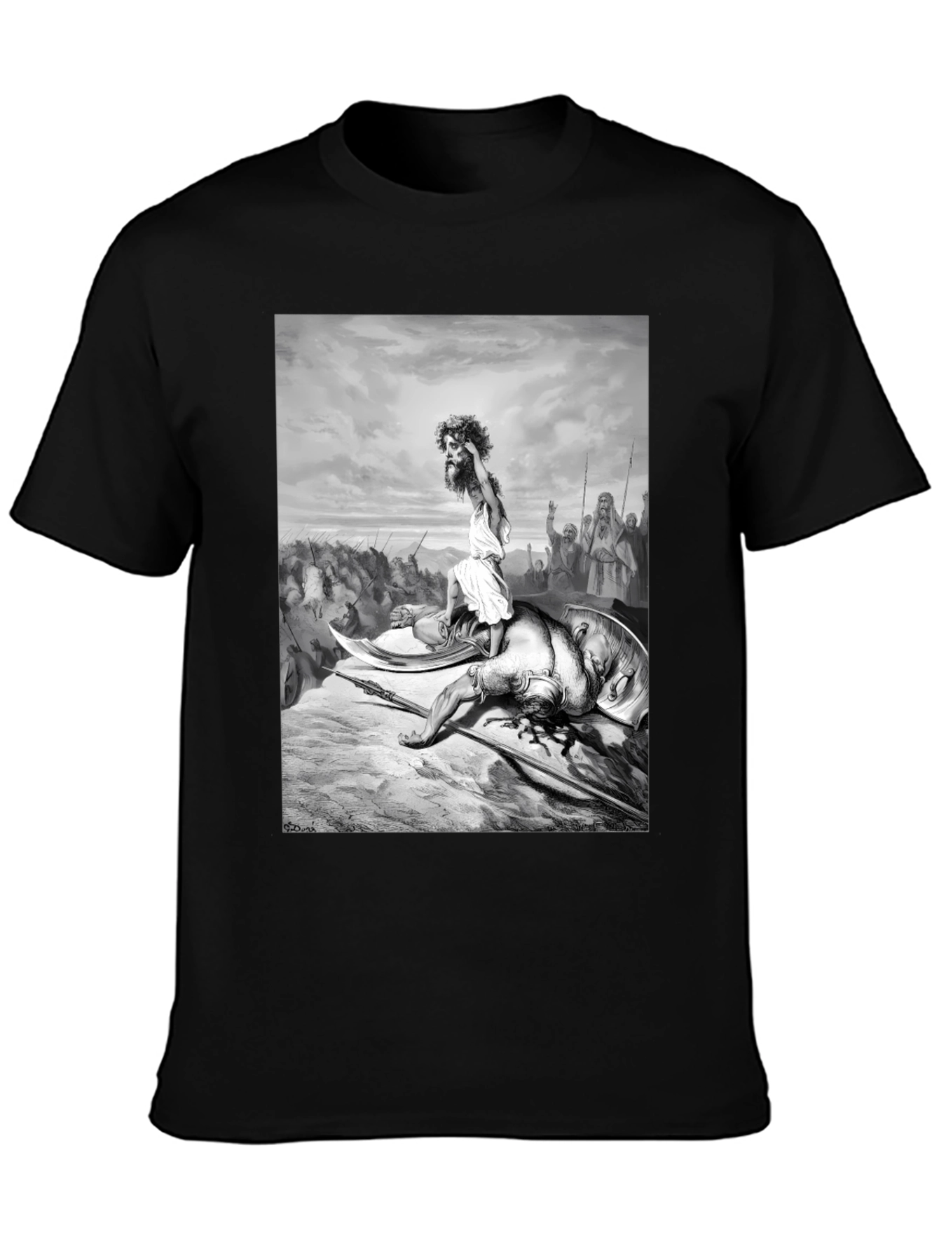 Black David and Goliath Graphic Tee - Black Cotton Blend view 3