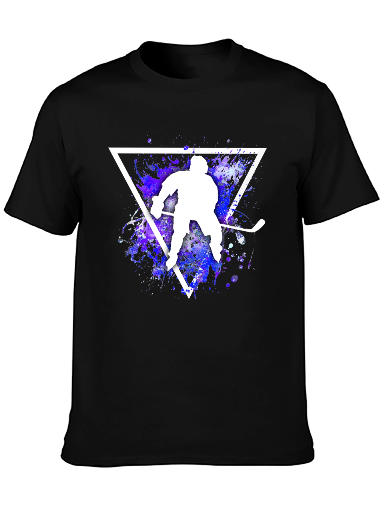 Black Hockey Player Graphic T-Shirt view 3