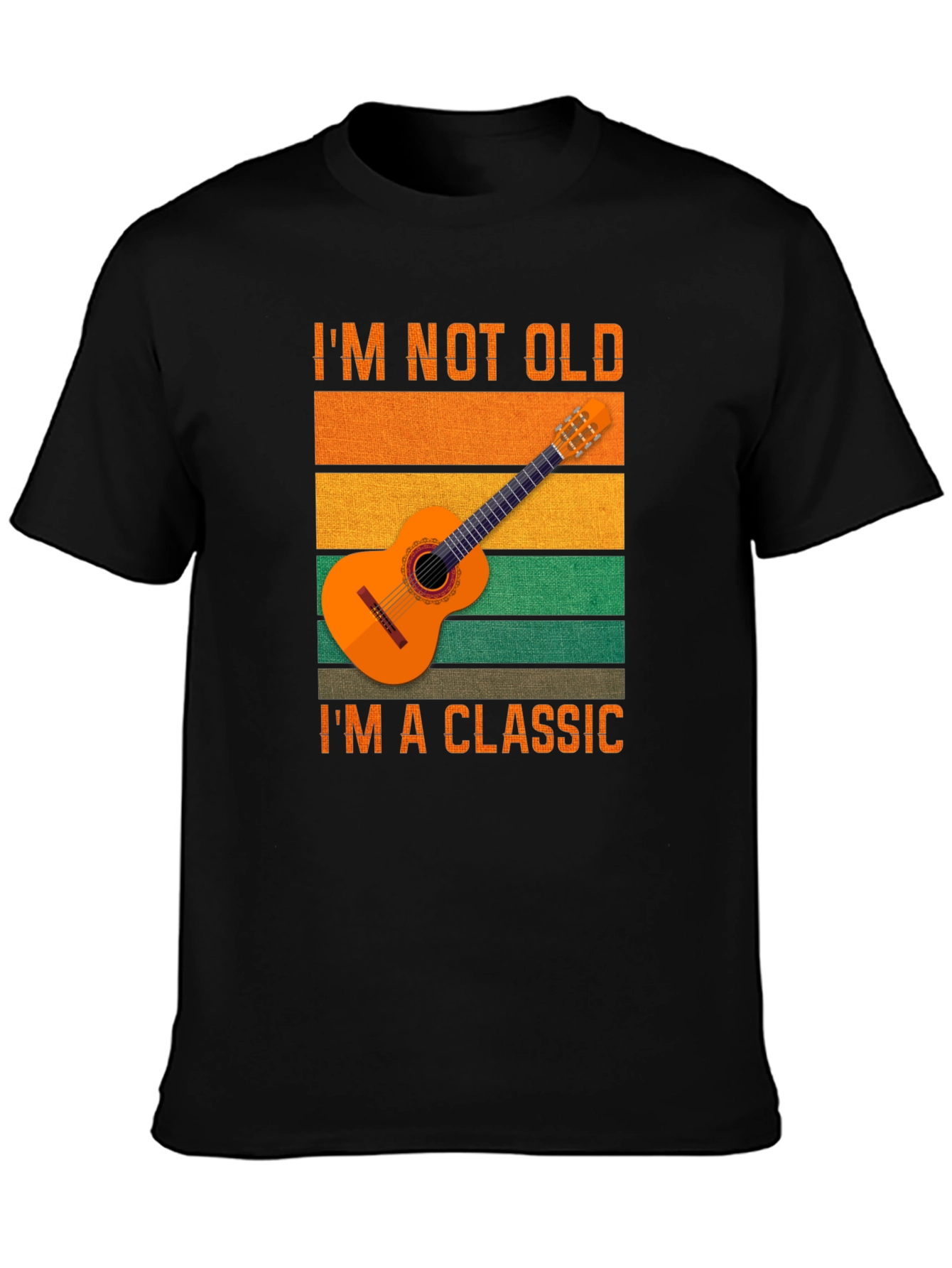 Black I'm Not Old I'm A Classic Guitar T-Shirt view 3