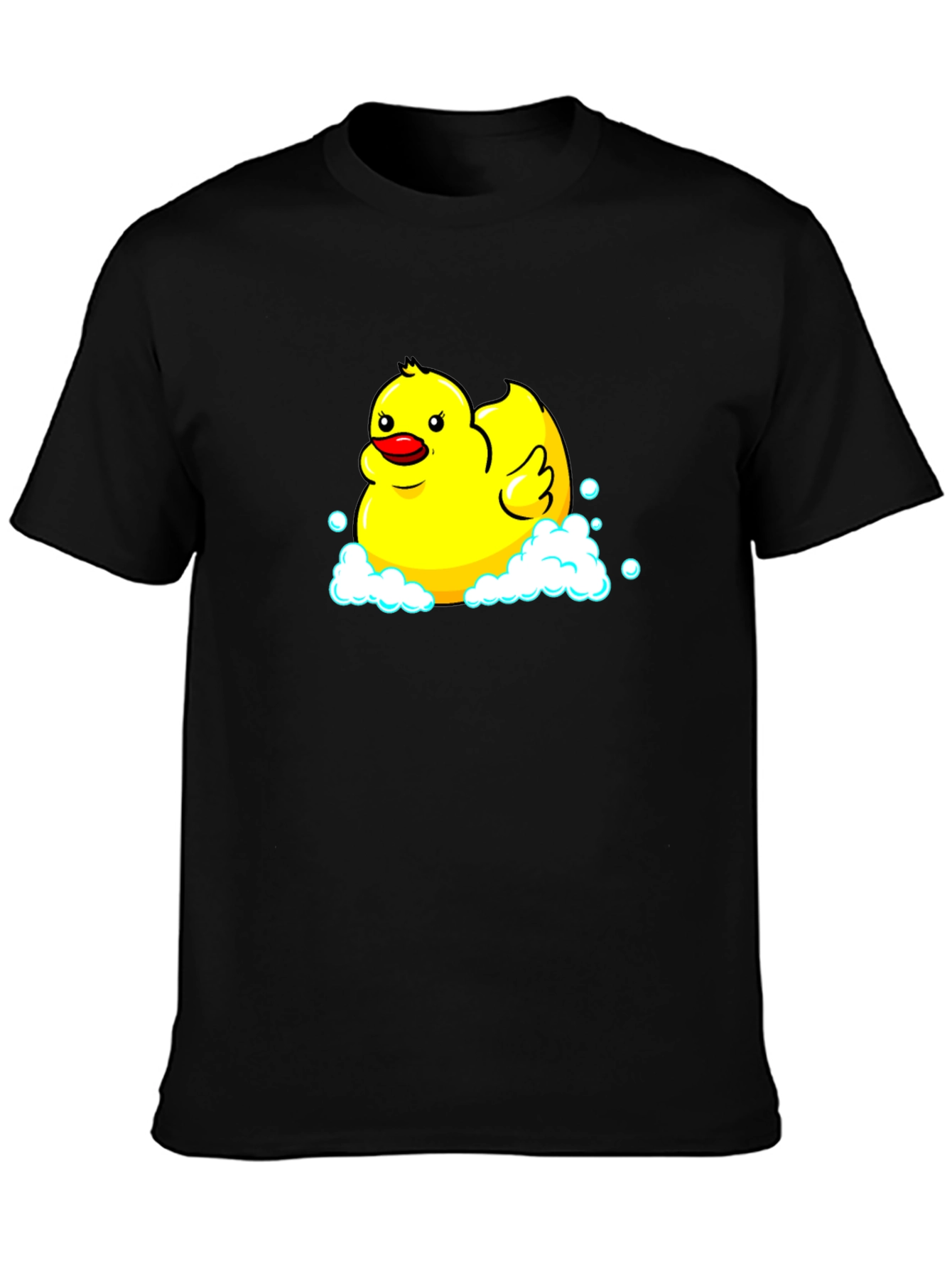 Black Rubber Duck T-Shirt - Black Cotton Tee view 3