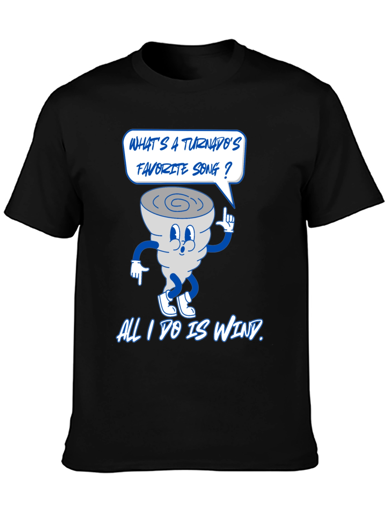 Black Funny Tornado Pun Graphic T-Shirt view 3