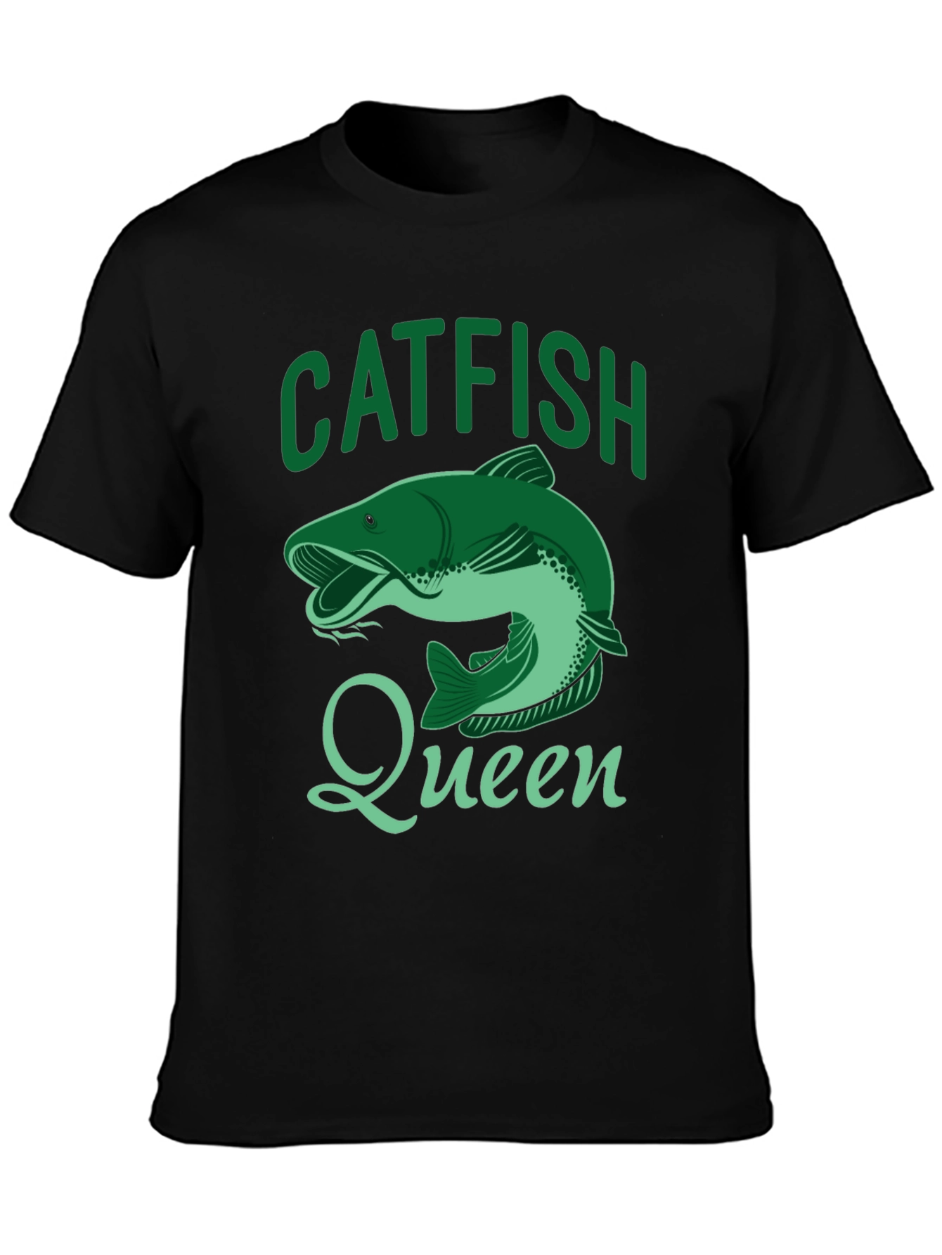 Black Catfish Queen Black T-Shirt - Fishing Apparel view 3