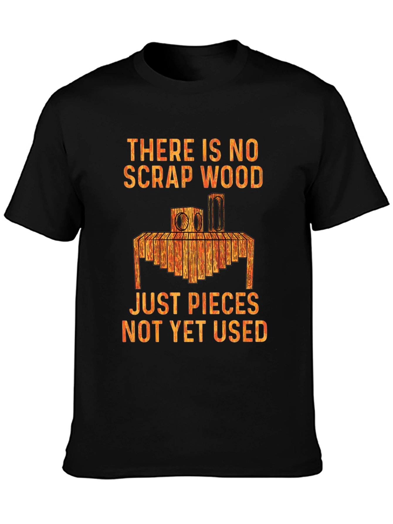 Black No Scrap Wood Men's Black T-Shirt view 3