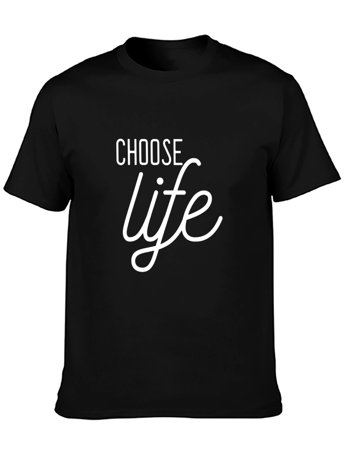 Black Choose Life Graphic Tee - Soft Black Cotton T-Shirt view 3
