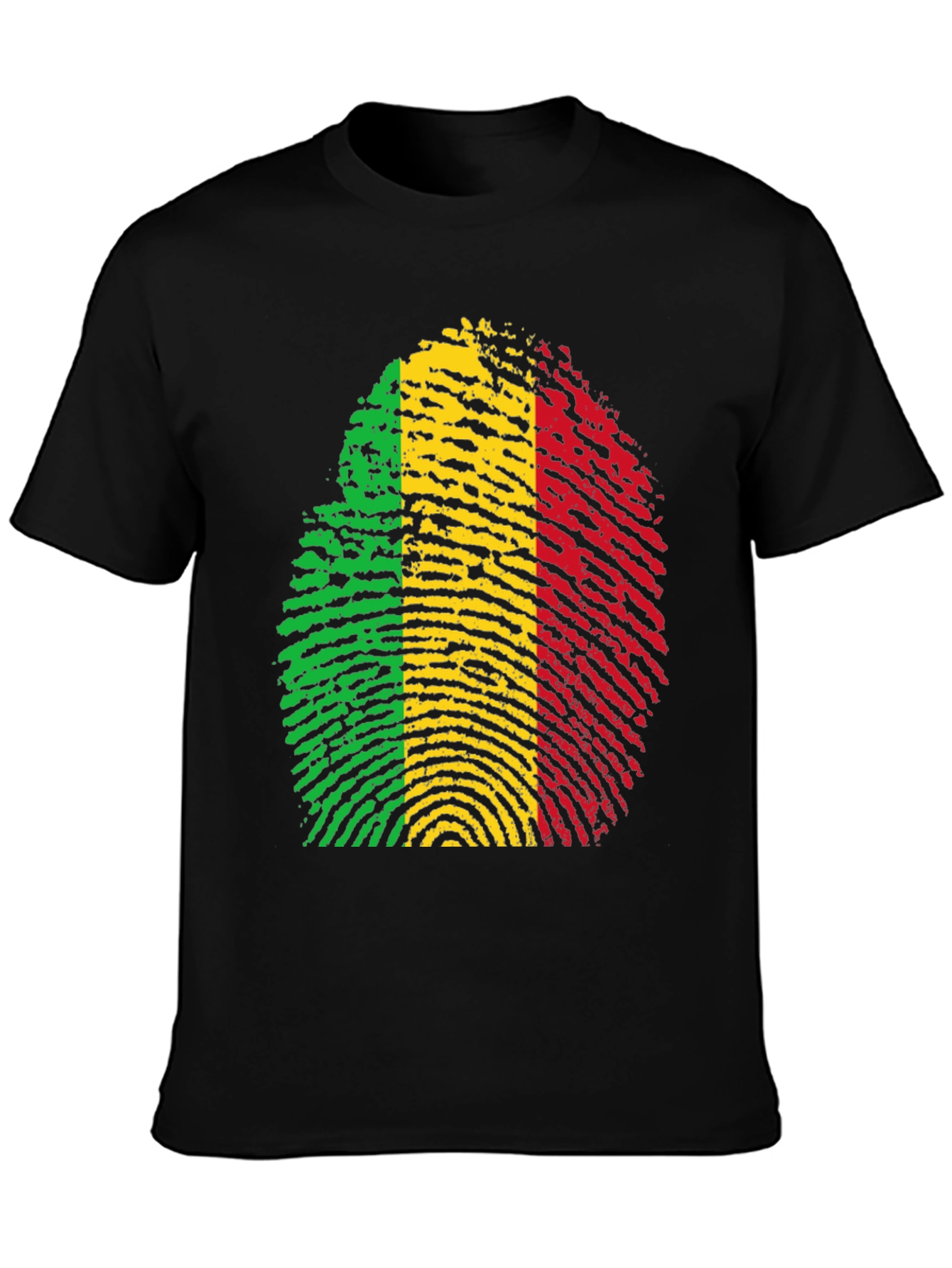 Black Rasta Fingerprint Graphic T-Shirt - Black view 3