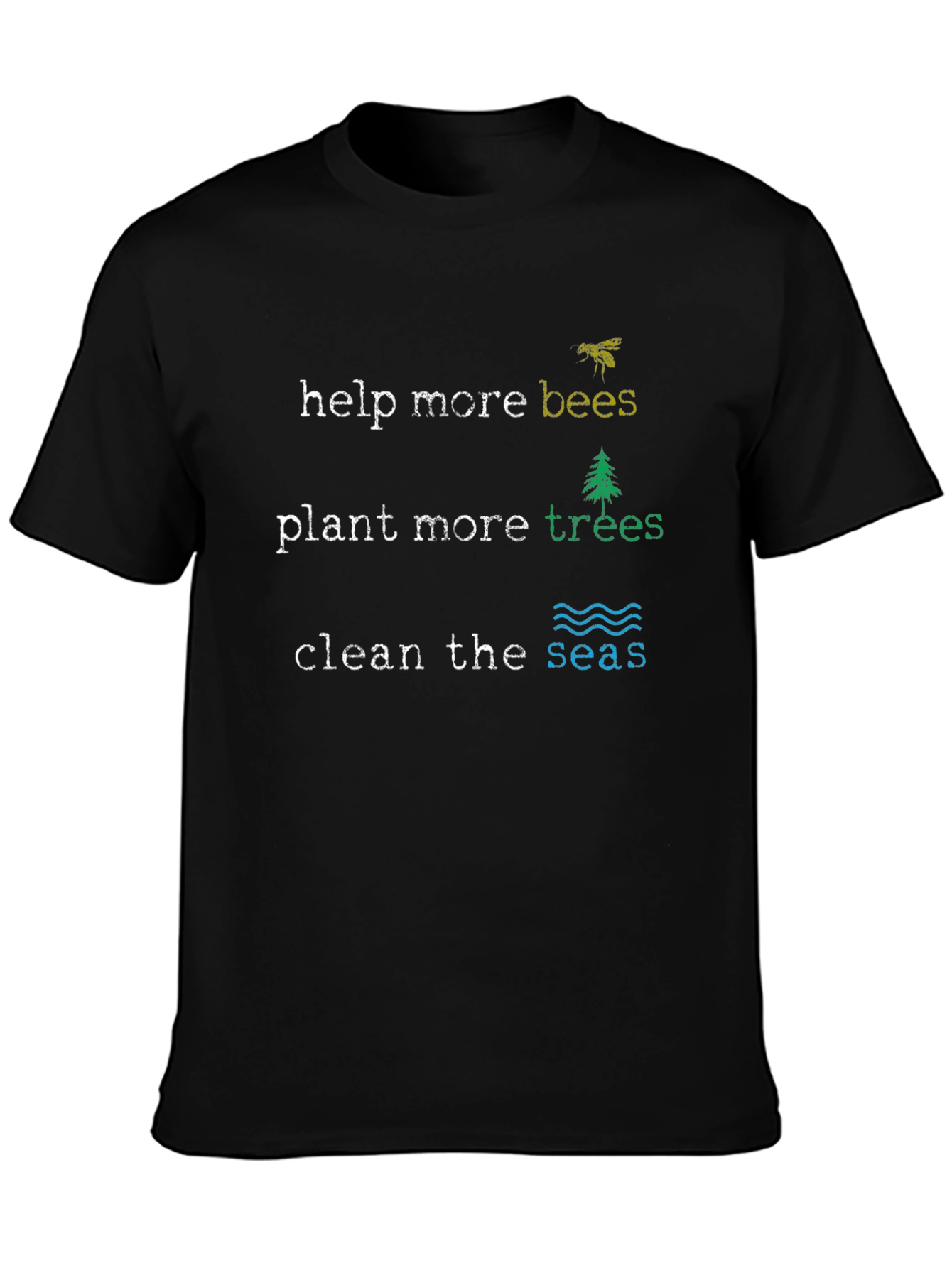 Eco-Friendly Graphic T-Shirt - Help Bees, Plant Trees - 3