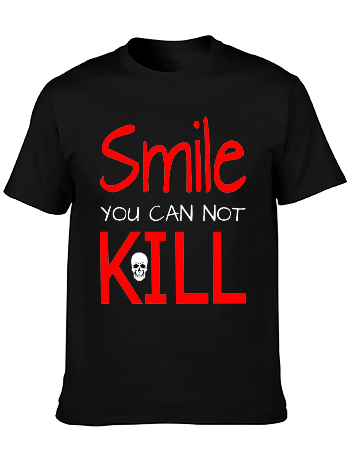 Black Smile You Cannot Kill Graphic T-Shirt view 3