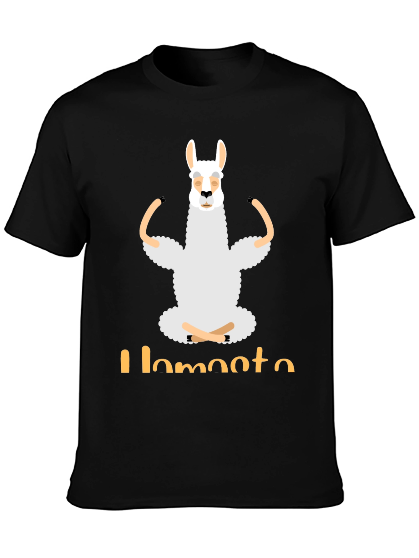 Black Llamaste Yoga T-Shirt - Funny Llama Meditating Tee view 3