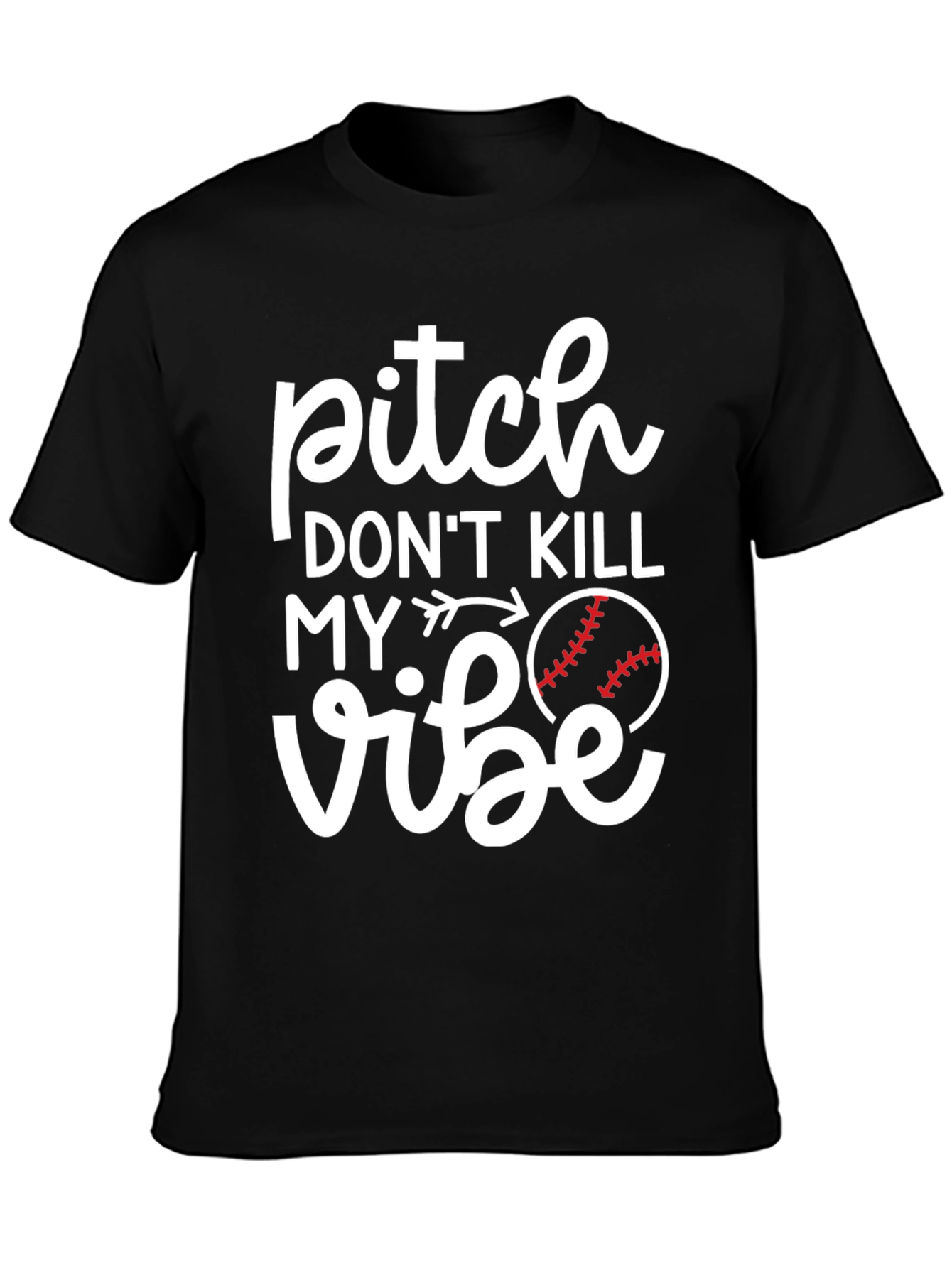 Black Pitch Don't Kill My Vibe Graphic Tee view 3