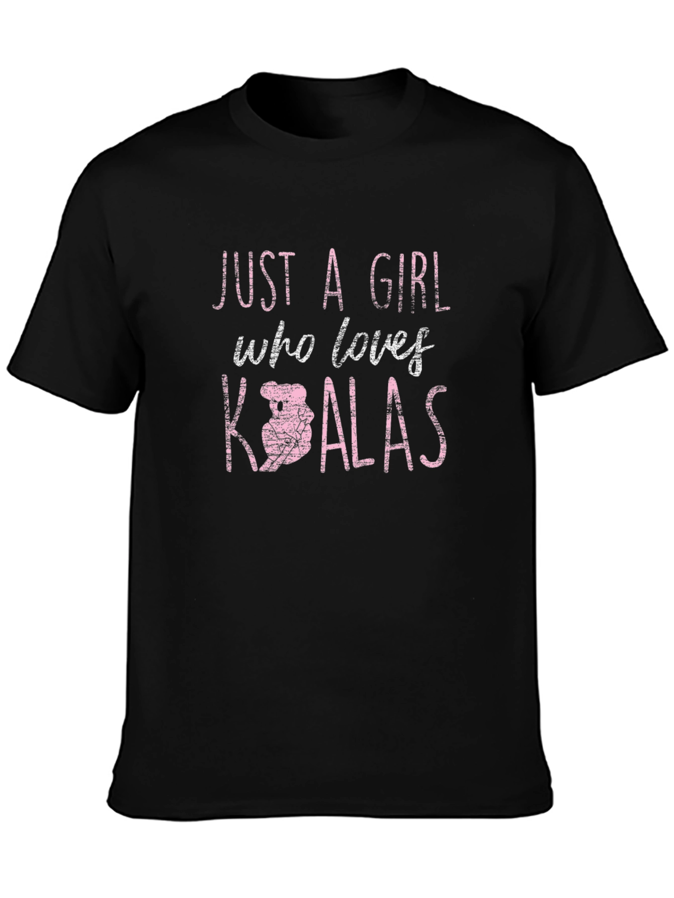 Black Just A Girl Who Loves Koalas Graphic Tee view 3