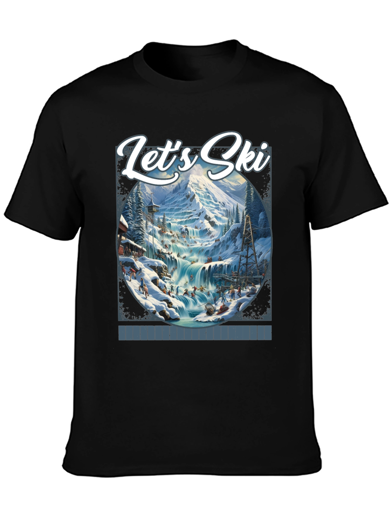 Black Let's Ski Graphic T-Shirt view 3