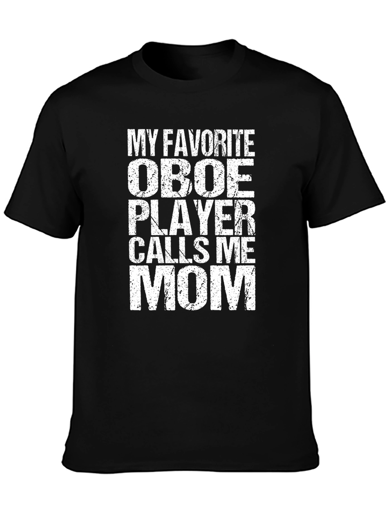 Black Oboe Player Mom T-Shirt - Funny Gift for Musical Moms view 3