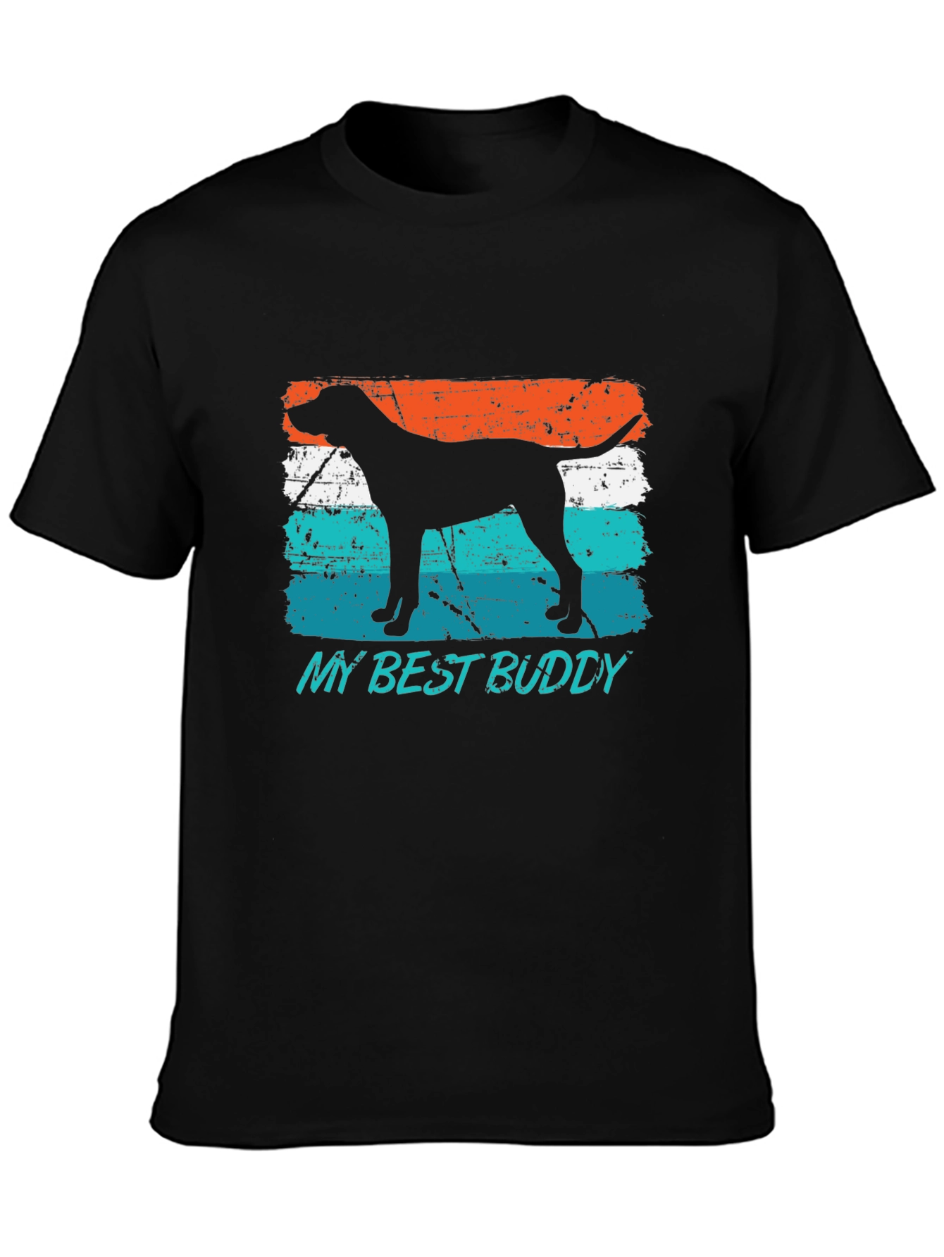Black My Best Buddy Dog Silhouette Tee view 3