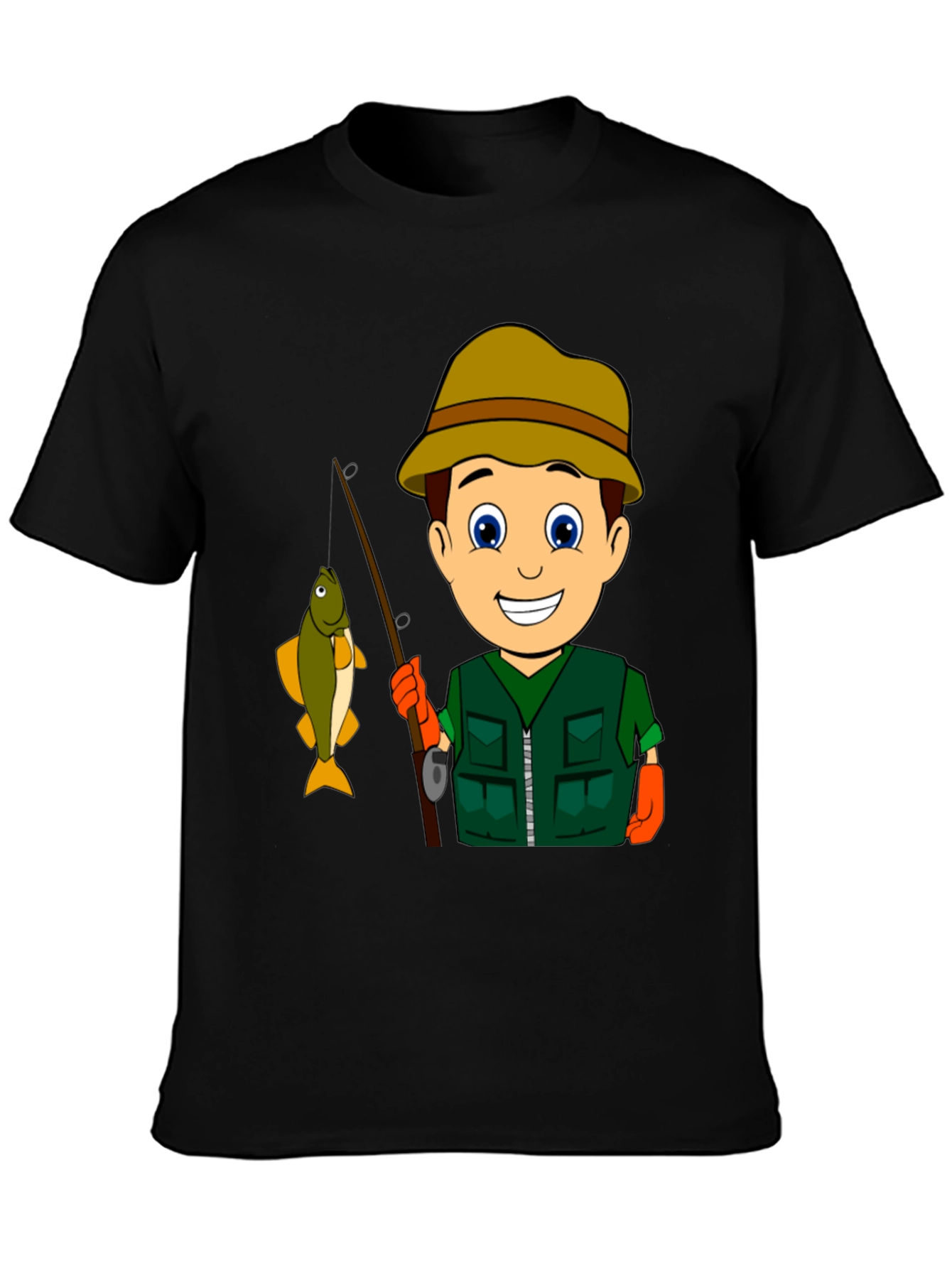 Black Fishing Boy T-Shirt view 3