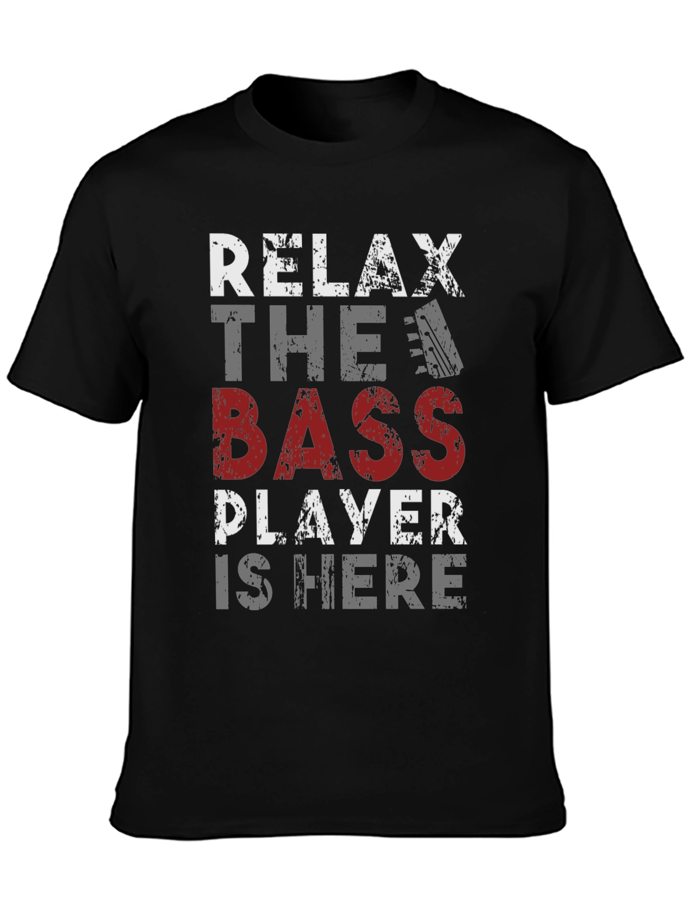 Black Relax Bass Player T-Shirt - Musician Tee view 3