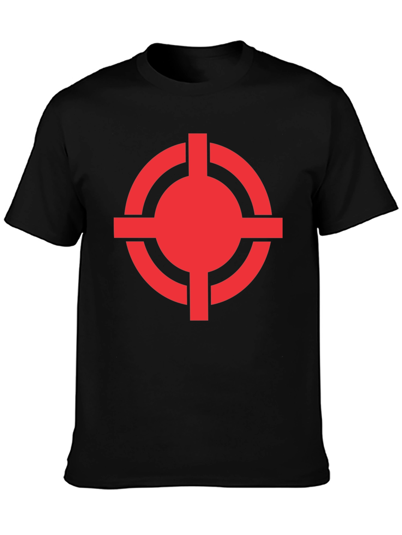 Black Red Target Graphic Black T-Shirt view 3