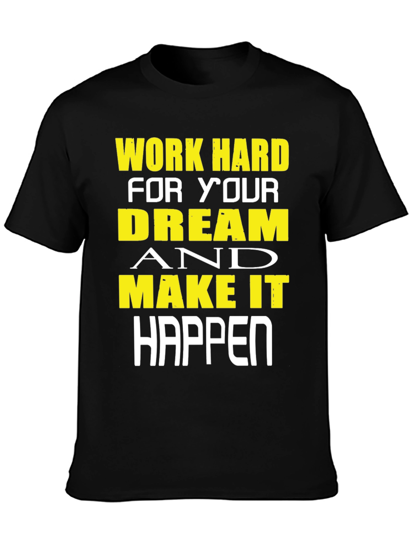 Black Motivational T-Shirt: Work Hard, Dream Big view 3