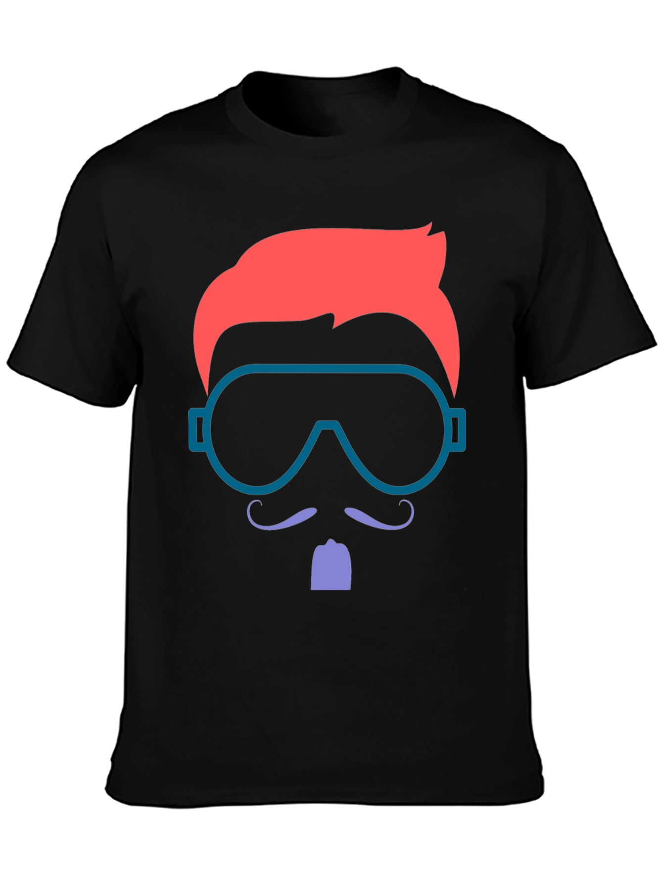 Black Retro Style T-Shirt with Graphic Design view 3