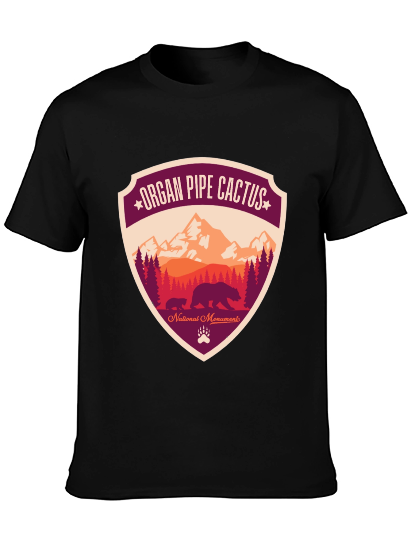 Black Organ Pipe Cactus National Monument T-Shirt view 3