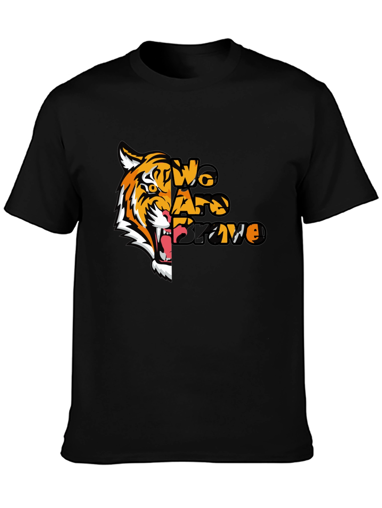 Black We Are Brave Tiger Graphic T-Shirt - Black view 3