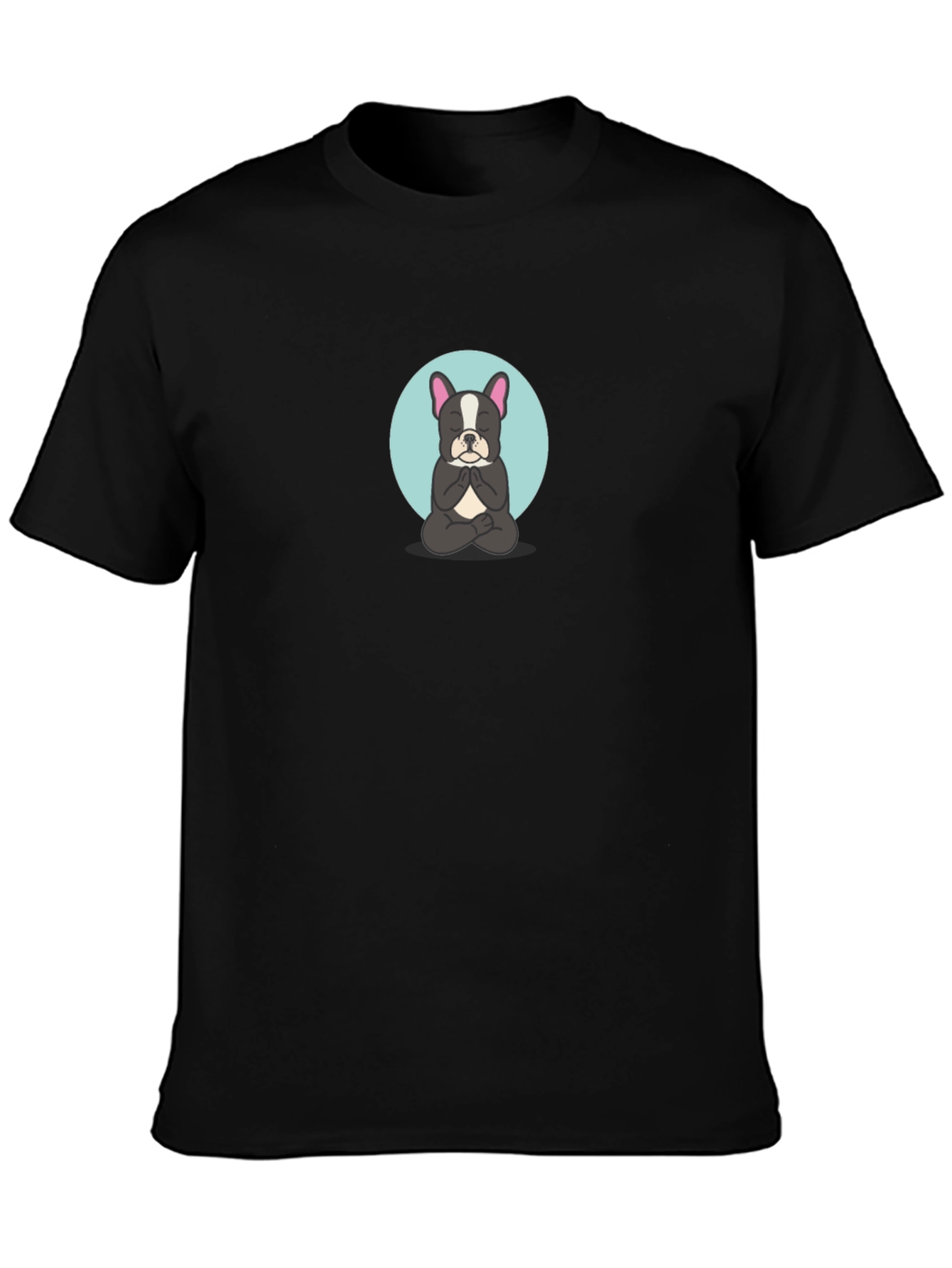 Black Meditating Dog Graphic Tee - Black T-Shirt view 3