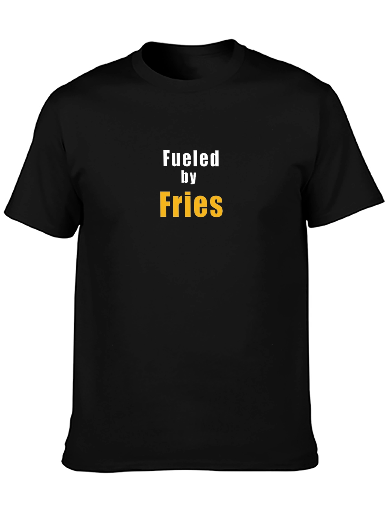 Black Fueled by Fries T-Shirt - Trendy Casual Wear view 3