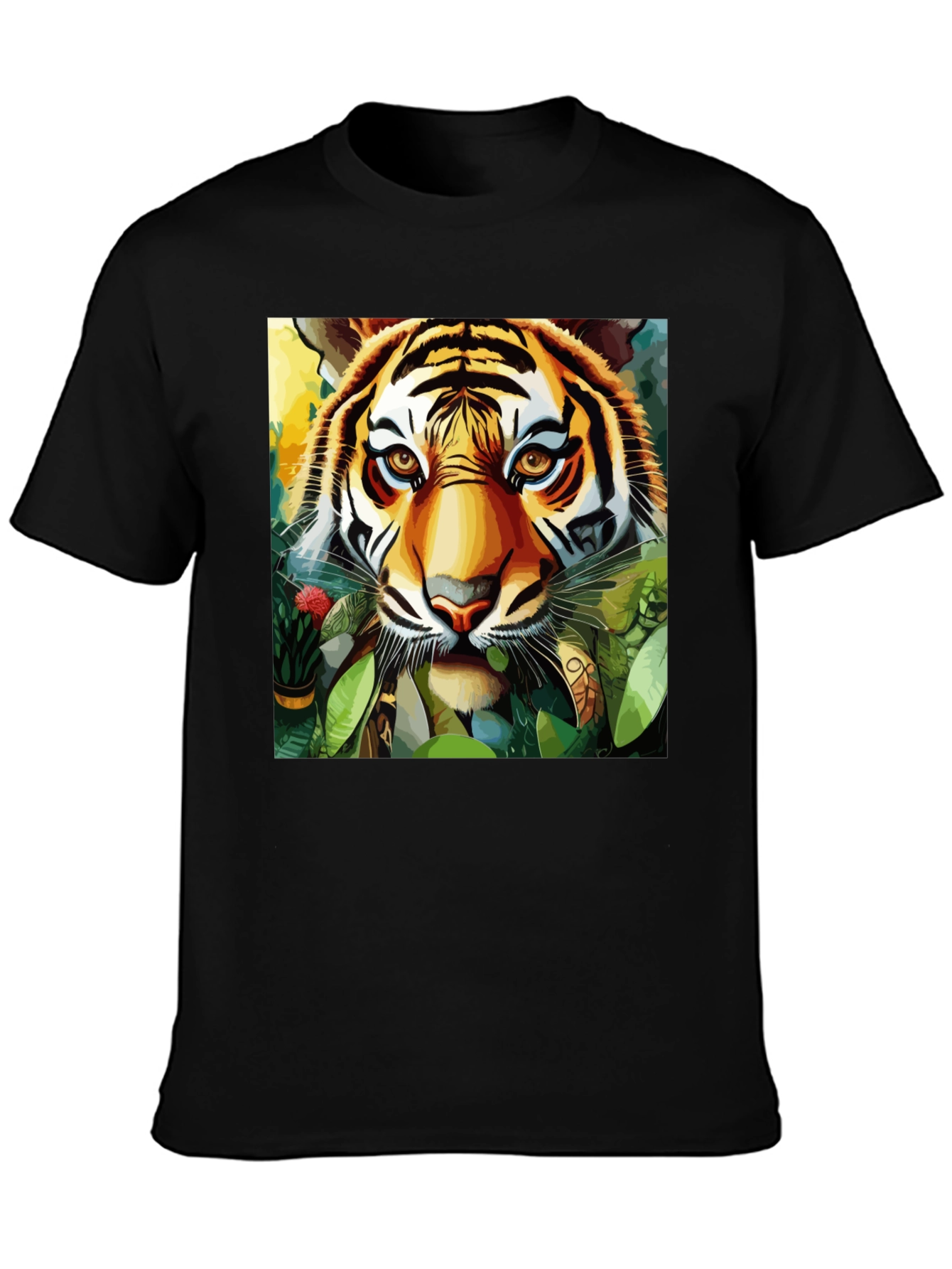 Black Tiger Portrait Graphic Tee - Bold Jungle Style view 3