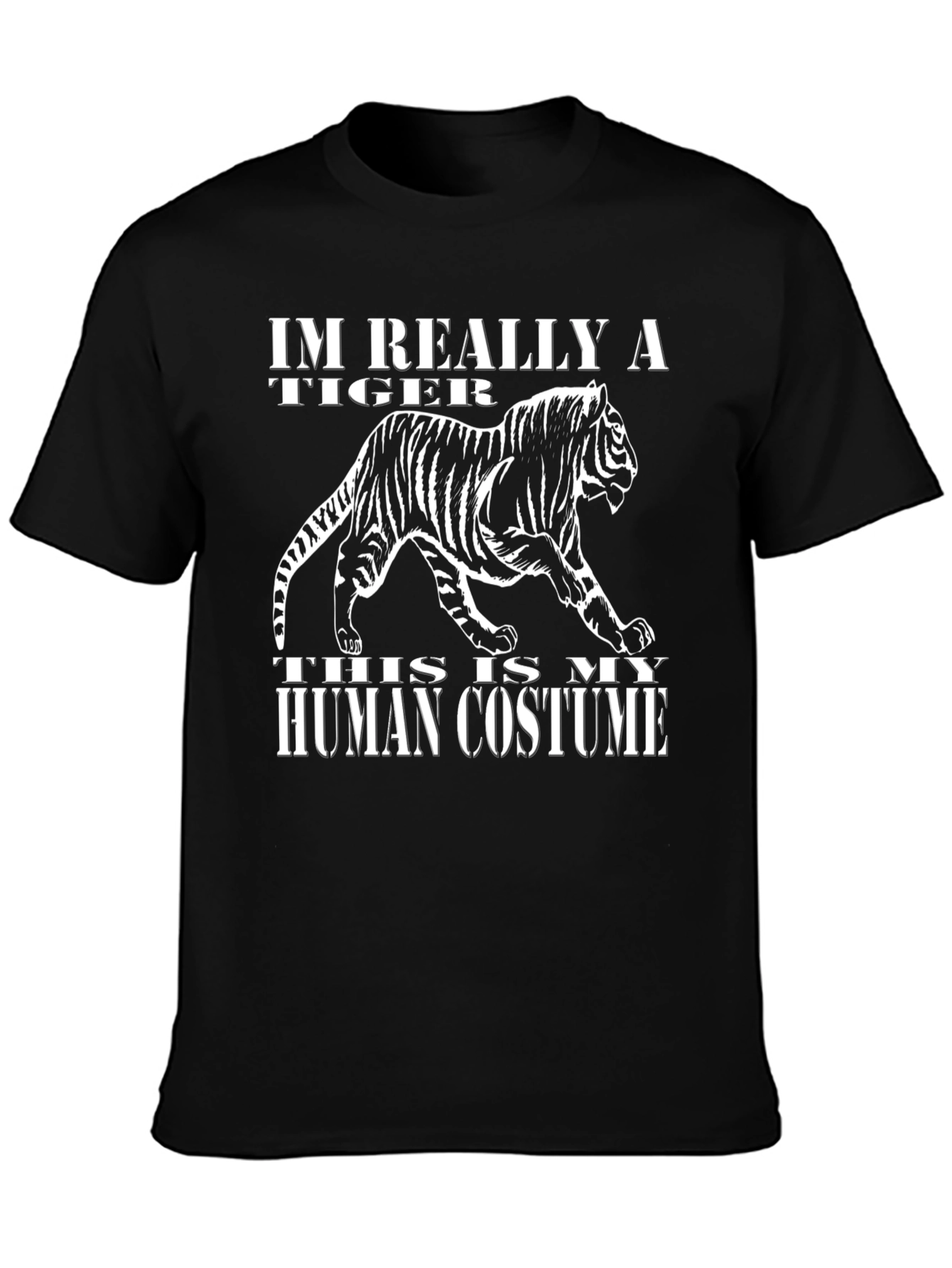 Black I'm Really a Tiger Graphic T-Shirt view 3
