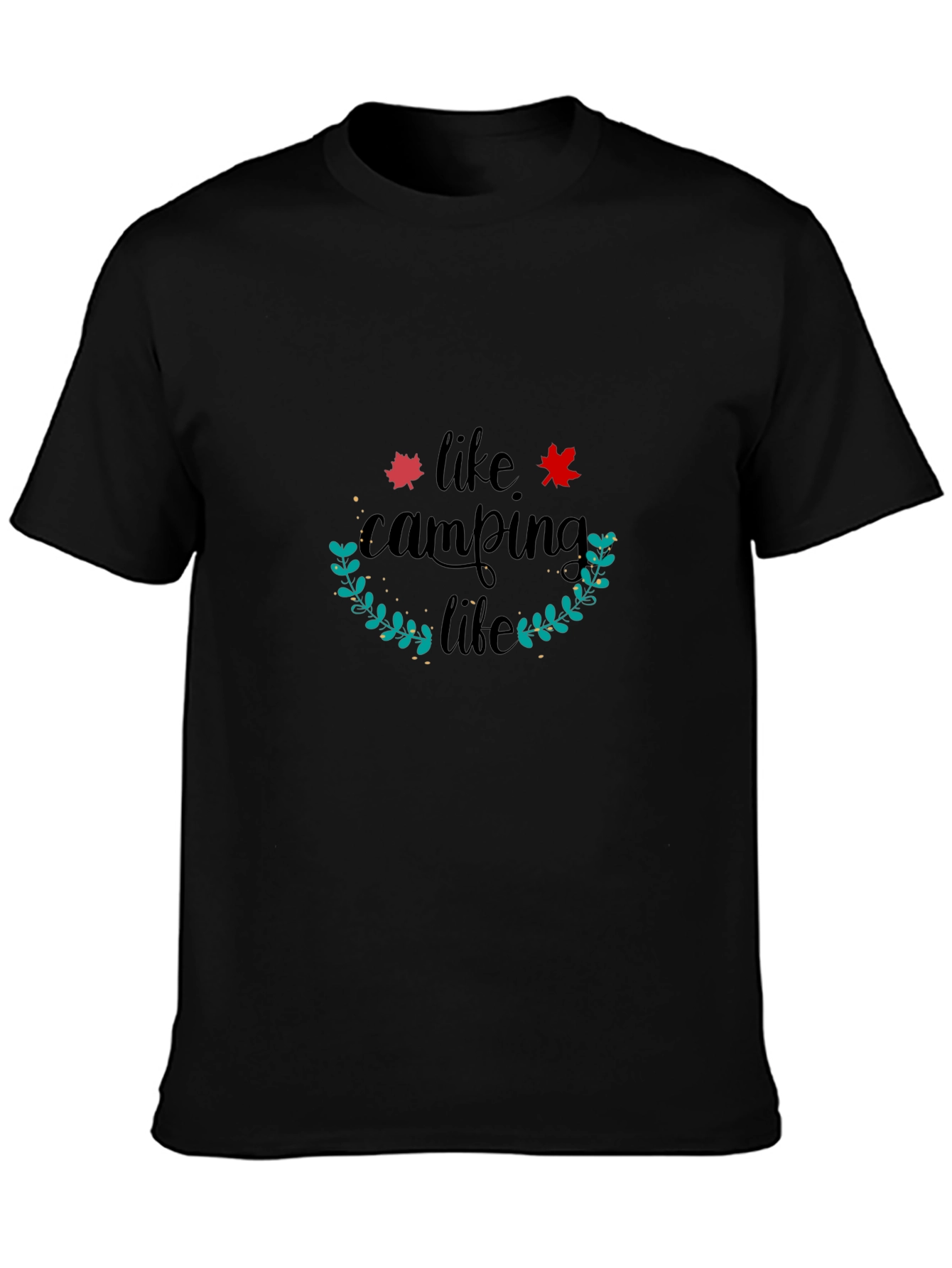 Black Camping Life Black T-Shirt view 3