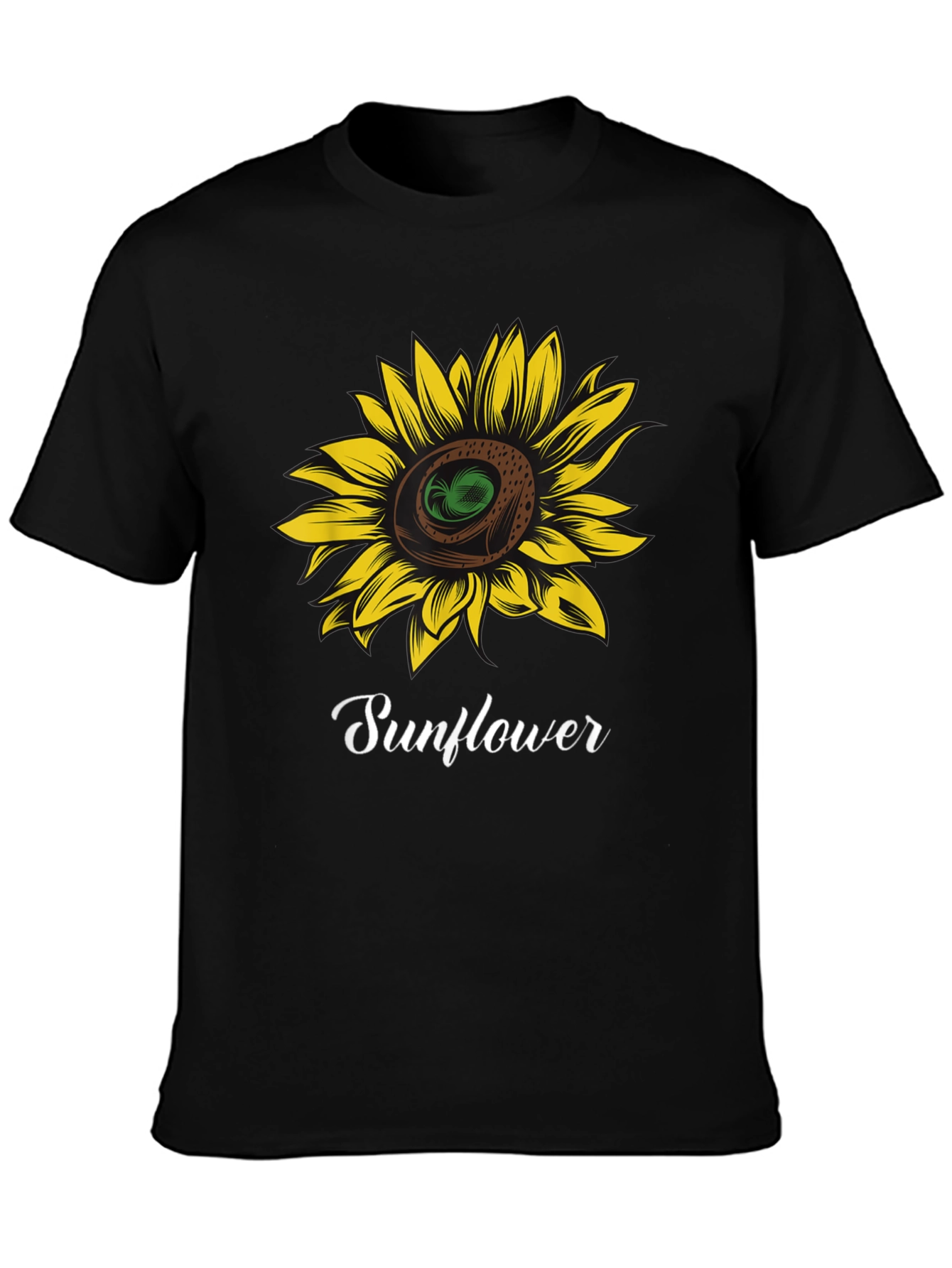 Black Sunflower Graphic T-Shirt - Stylish Black Tee view 3