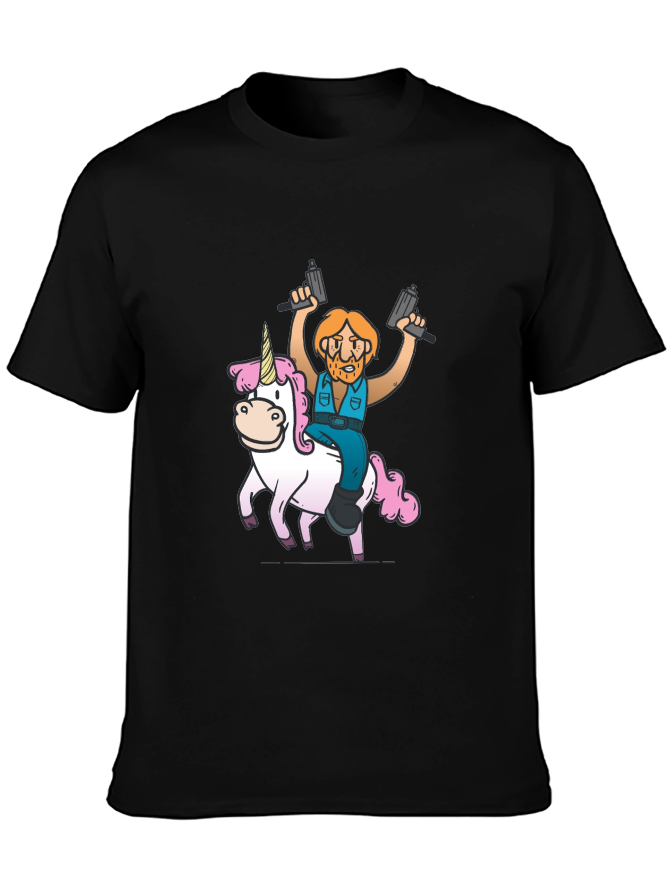 Black Unicorn Rider Graphic T-Shirt view 3