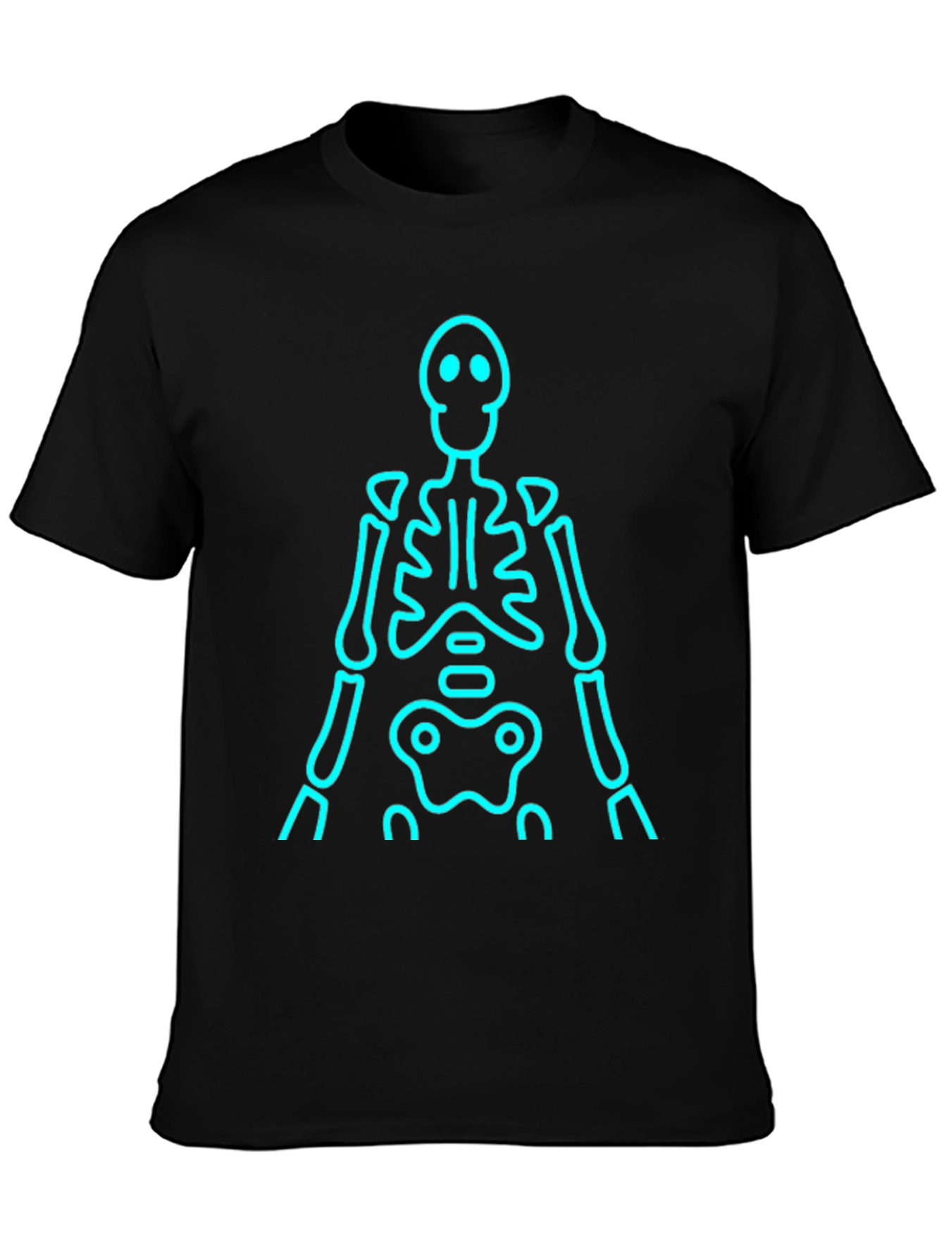 Black Skeleton Glow T-Shirt - Black view 3