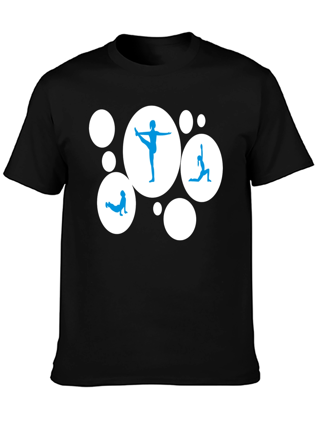 Black Yoga Pose Graphic Tee - Black Casual Shirt view 3