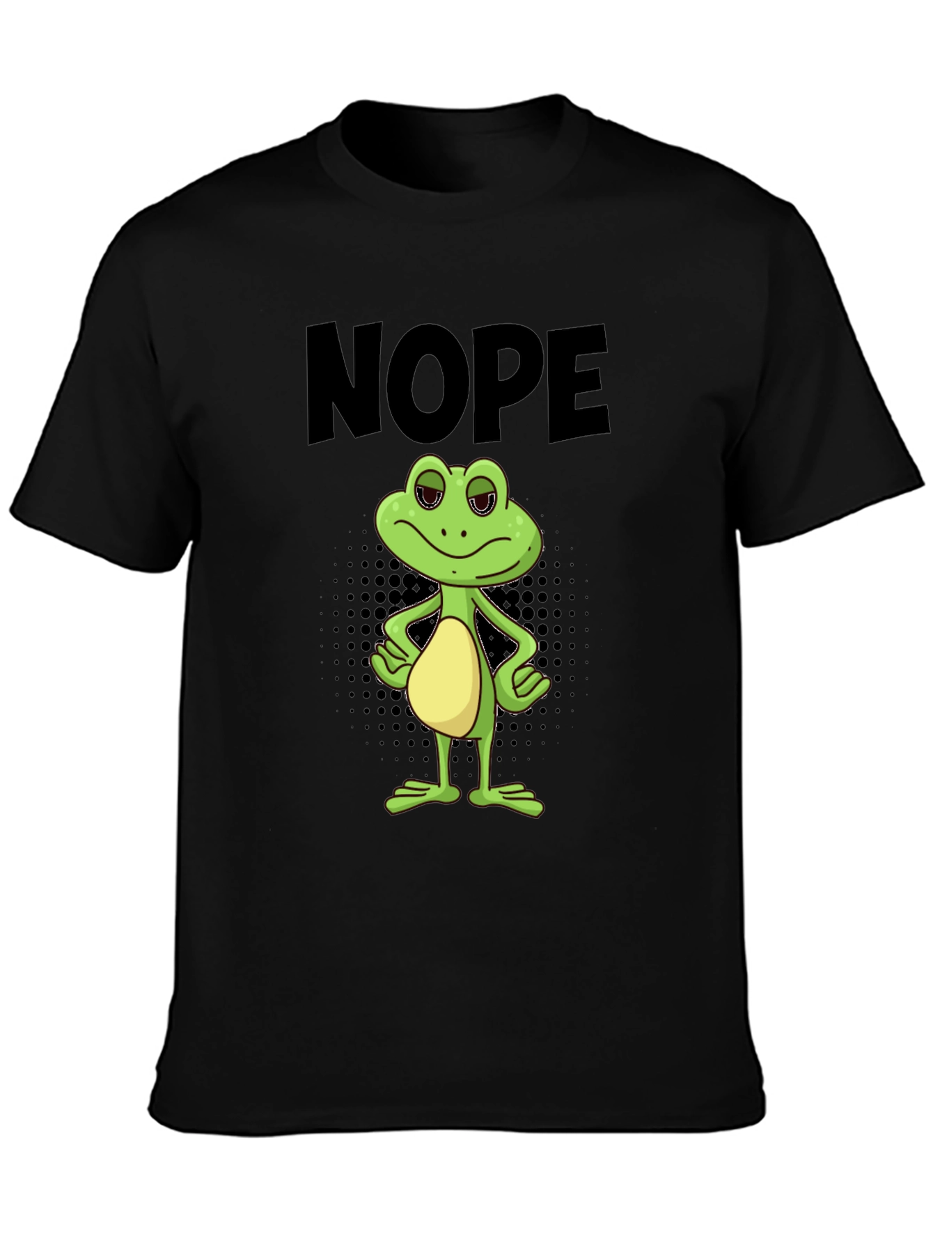Black Nope Frog Graphic Tee - Men's Black T-Shirt view 3