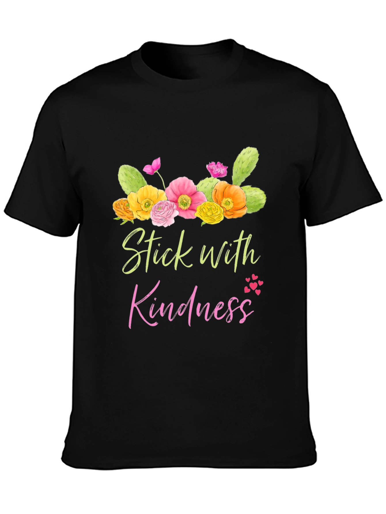 Black Stick with Kindness Graphic Tee view 3
