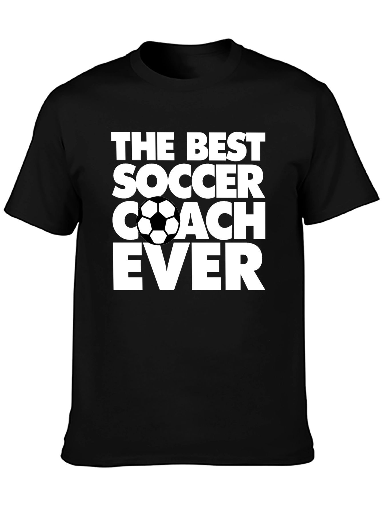 Black Best Soccer Coach Ever Graphic T-Shirt view 3