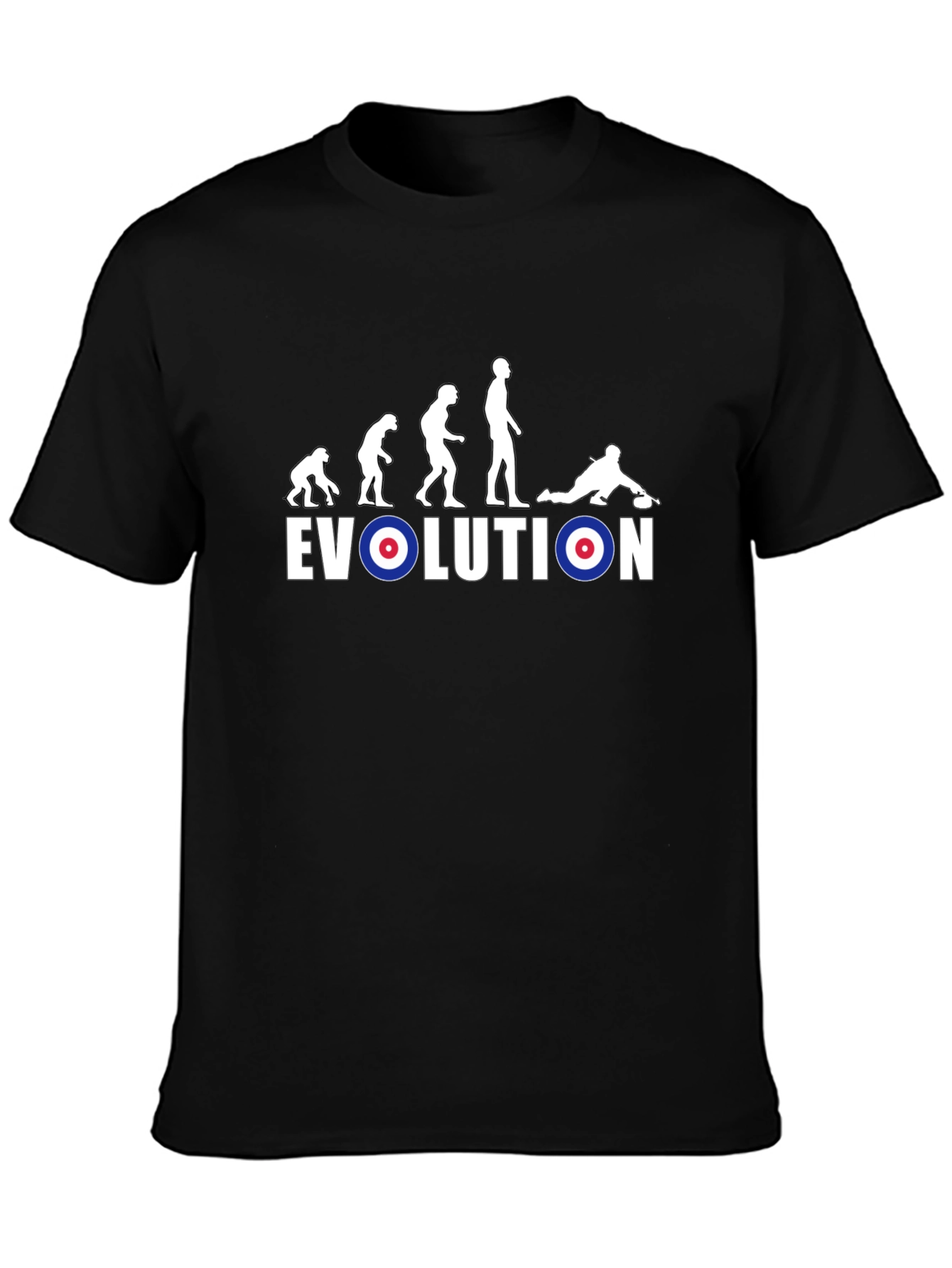 Black Evolution of Curling T-Shirt - Novelty Graphic Tee view 3