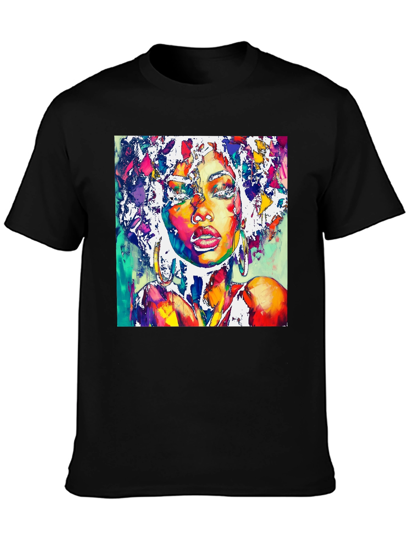 Black Vibrant Woman Portrait Graphic T-Shirt view 3