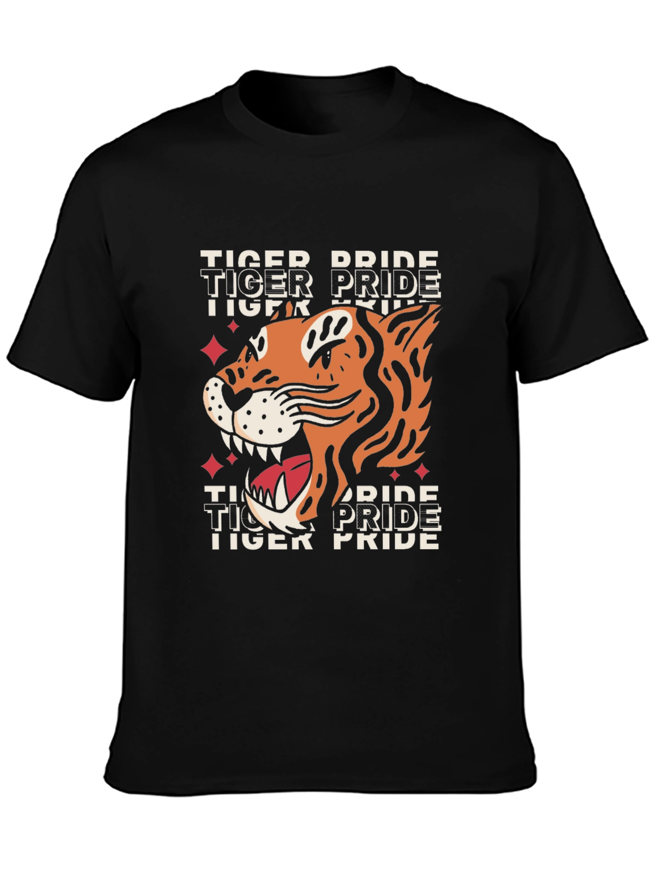 Black Tiger Pride Graphic Tee - Bold Animal Print view 3