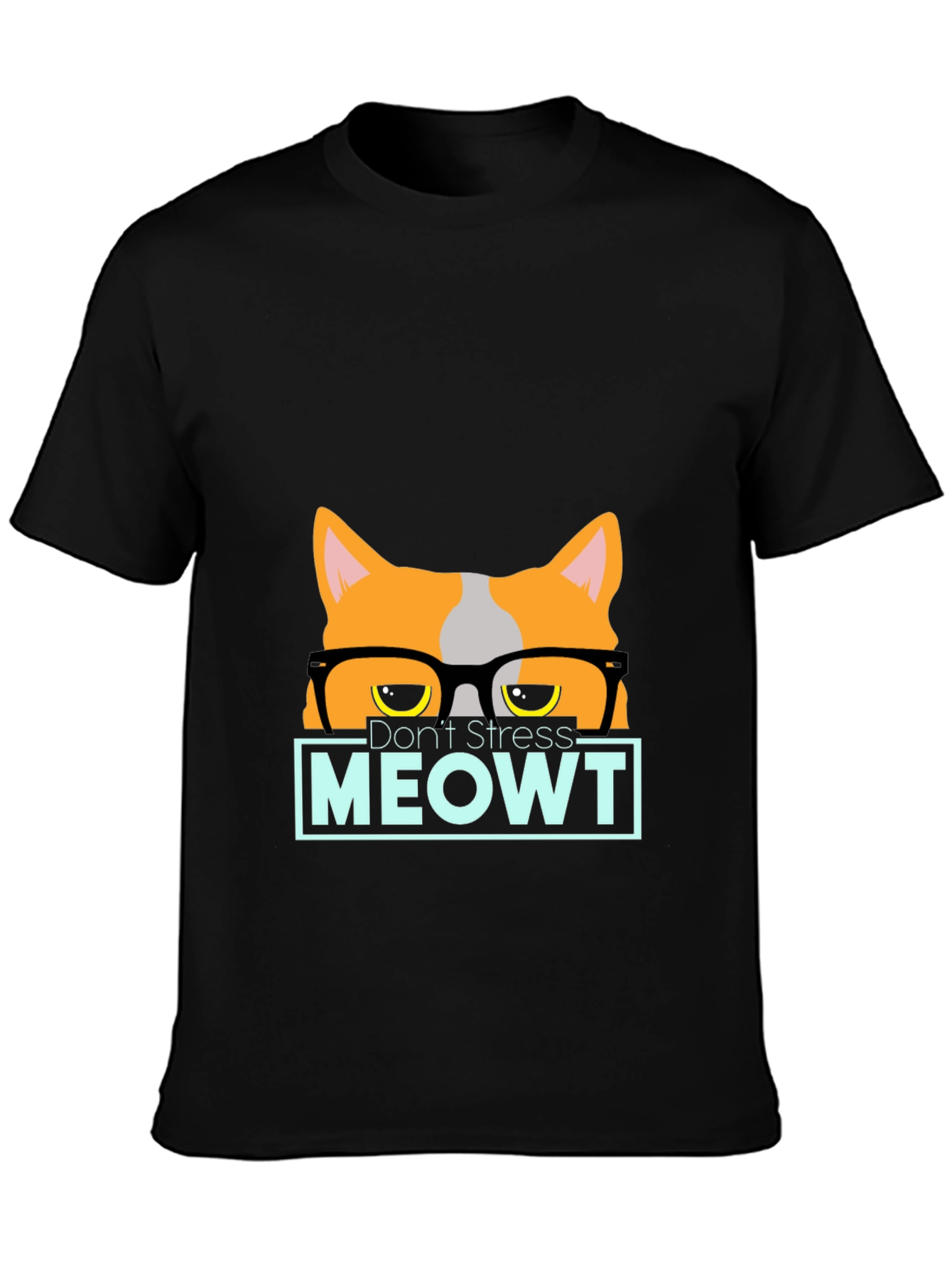 Black Don't Stress MEOWT Cat Graphic Tee view 3