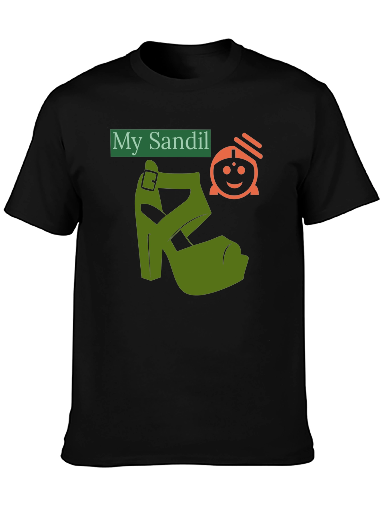 Black Novelty T-Shirt: "My Sandil" Graphic Tee view 3