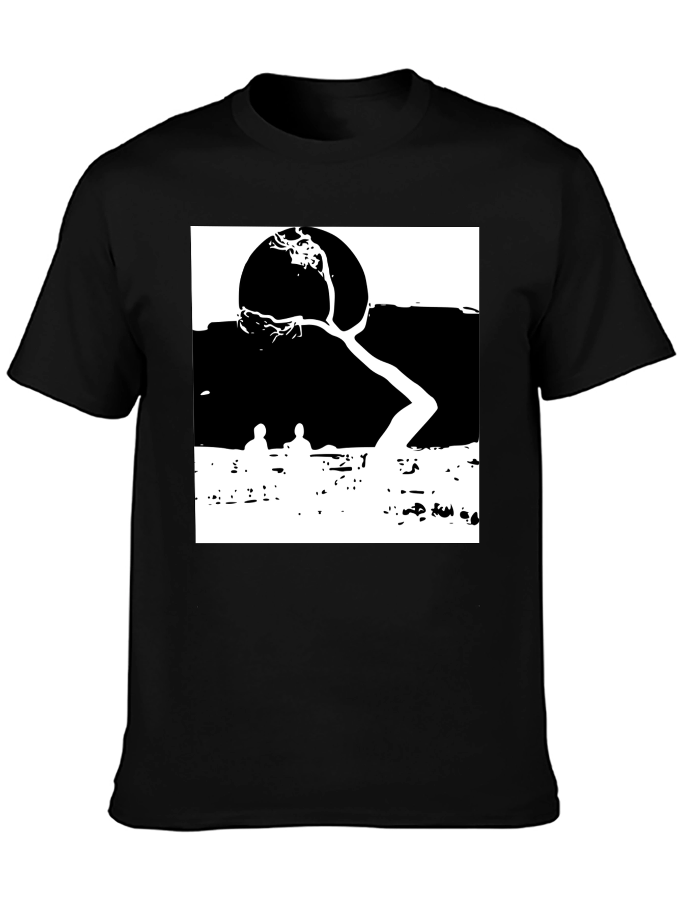 Abstract Nature Graphic Black T-Shirt - 3