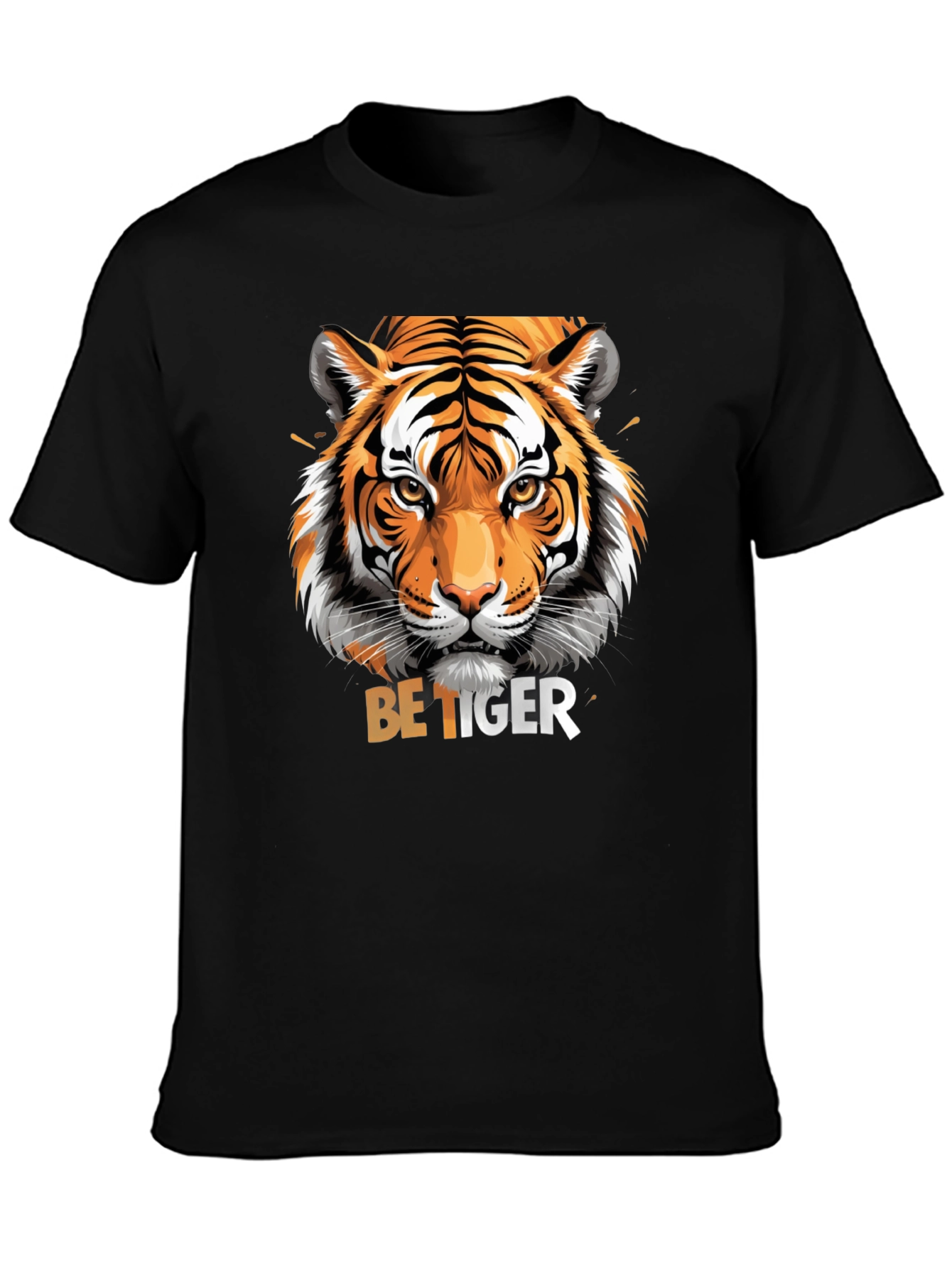 Black Be Tiger Graphic T-Shirt - Stylish Animal Print Tee view 3