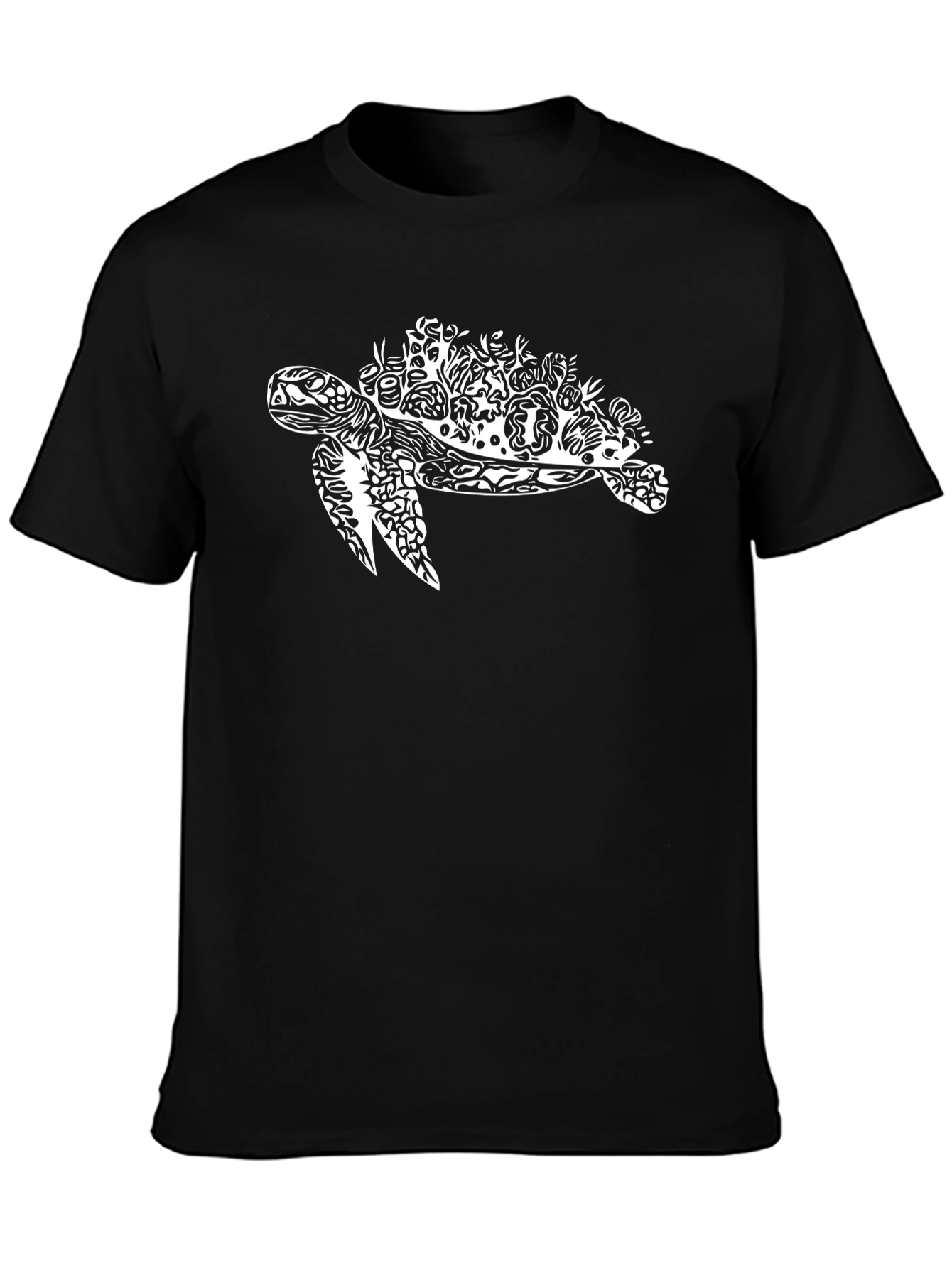 Black Sea Turtle Graphic Print Black T-Shirt view 3