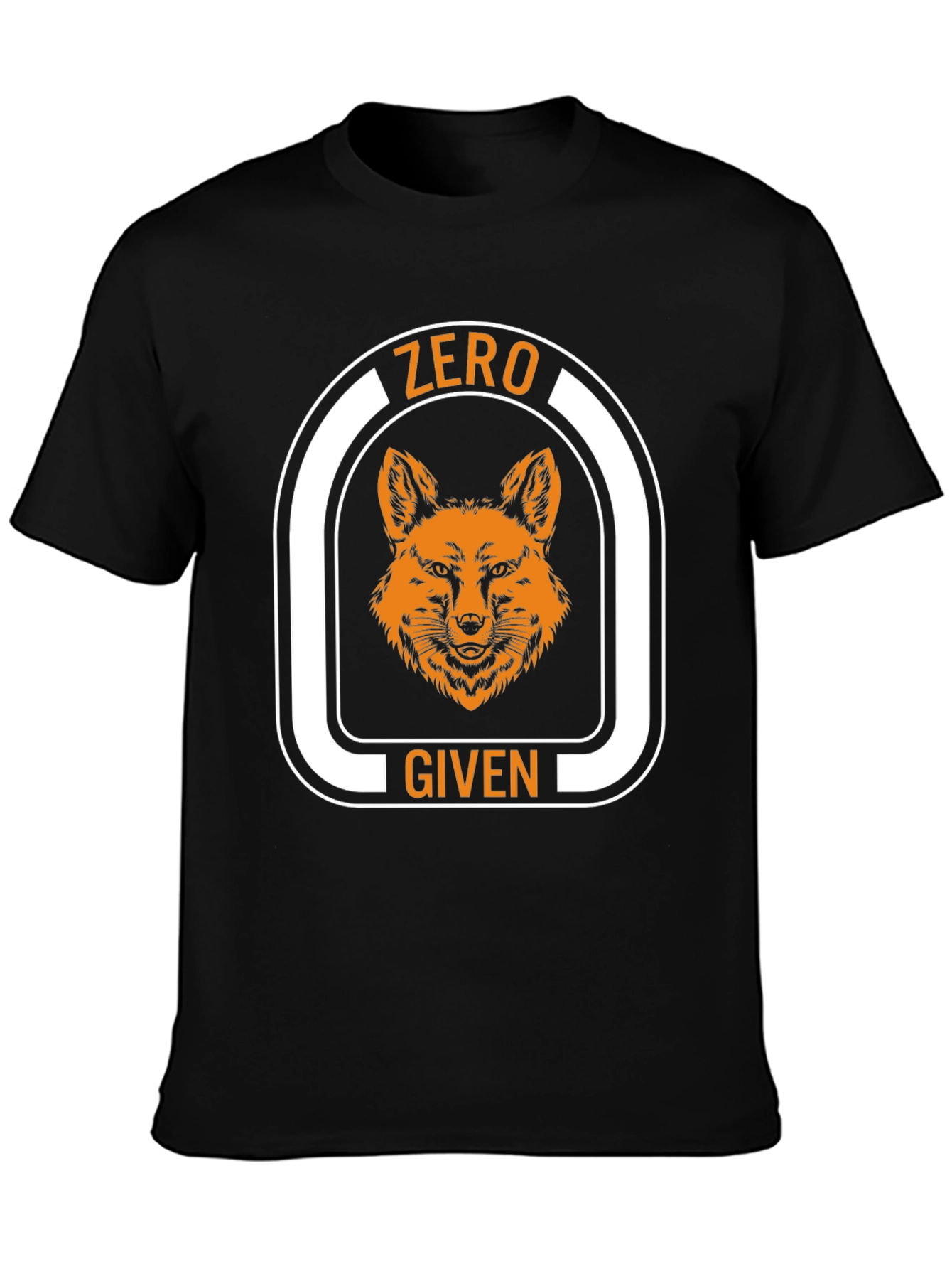 Black Zero Fox Given Graphic Tee - Novelty T-Shirt view 3