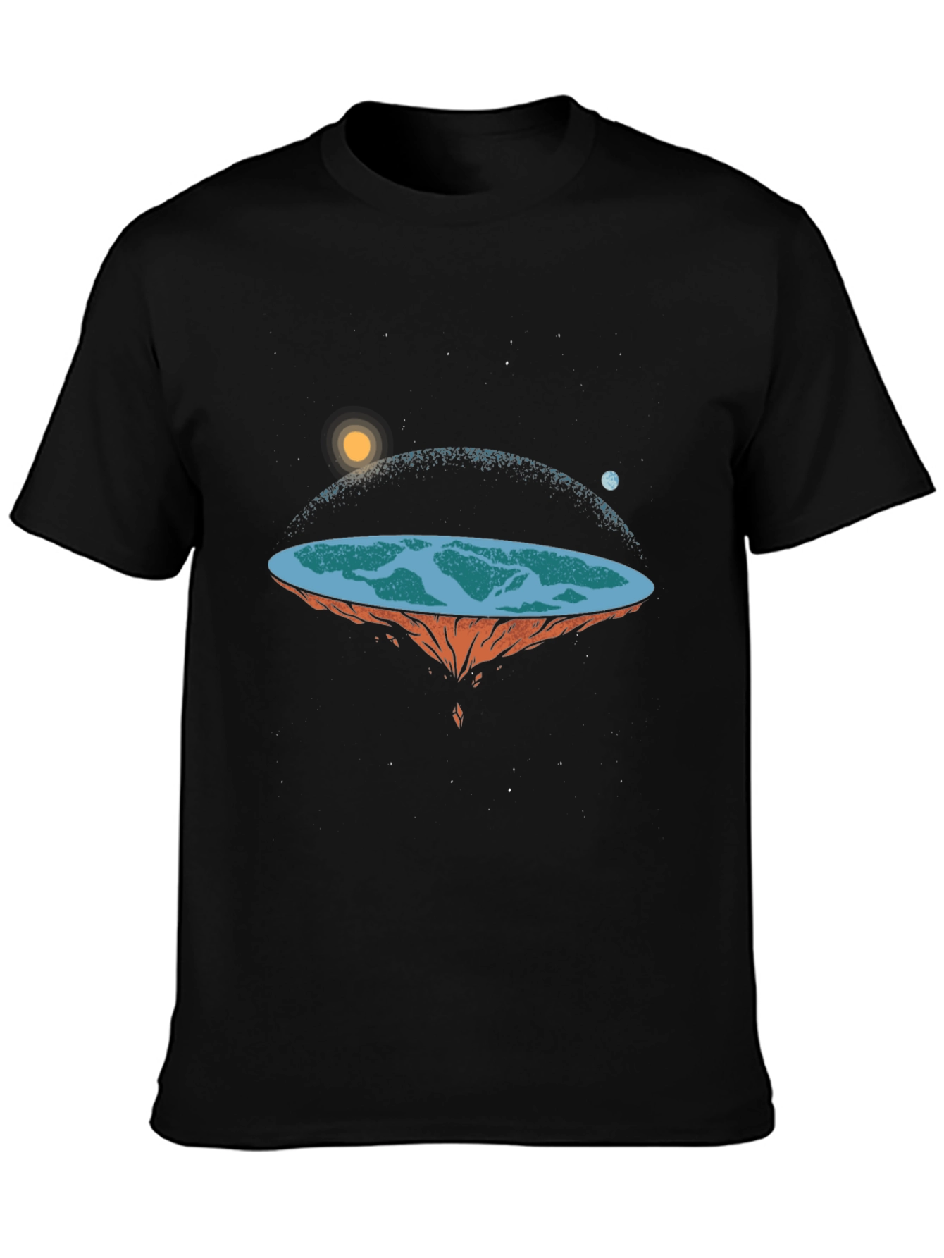 Black Flat Earth Graphic Tee view 3