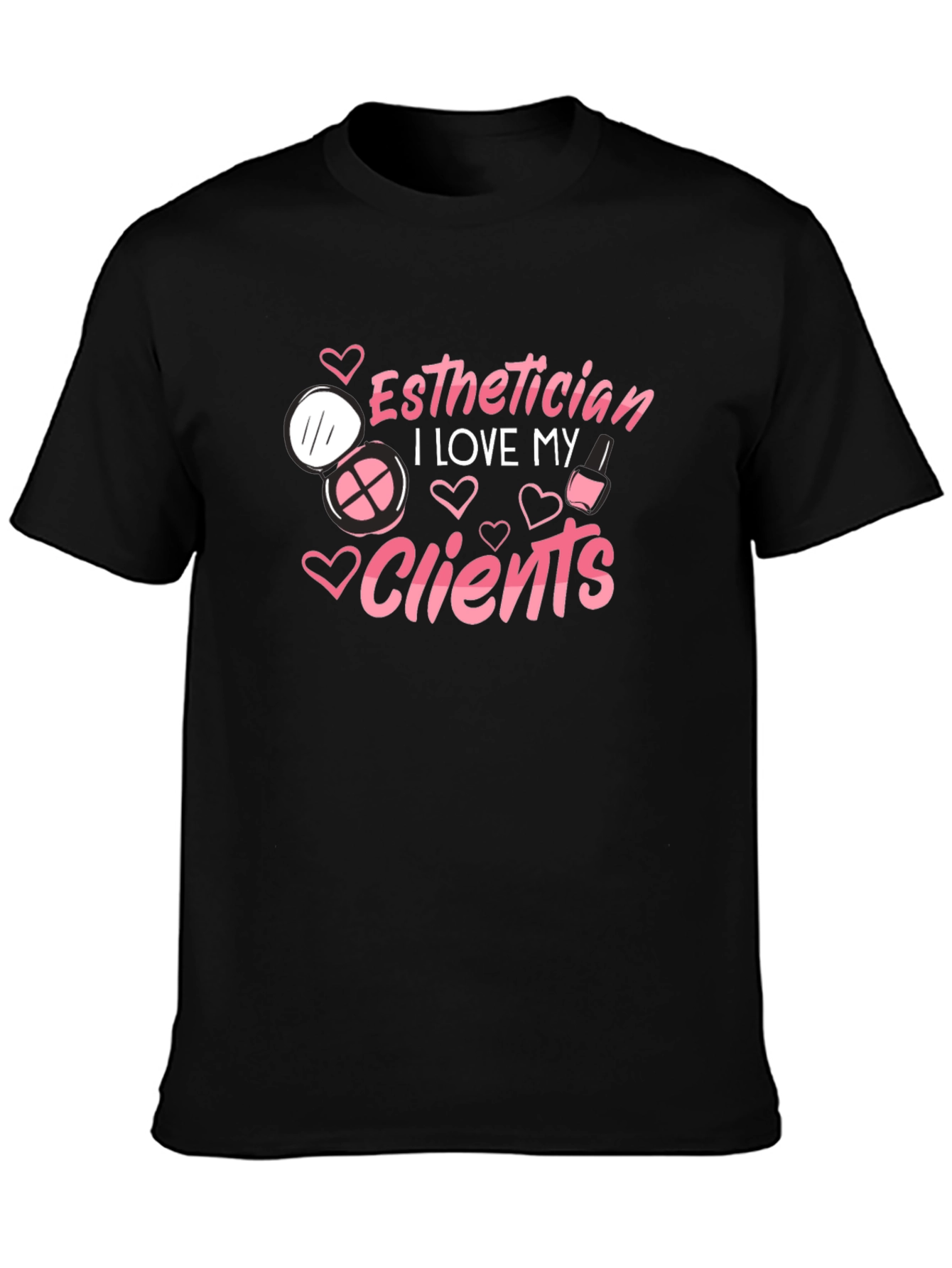 Black Esthetician Love Clients Black T-Shirt view 3