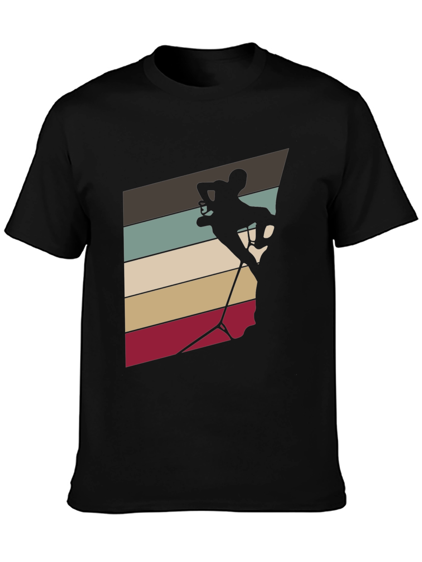 Black Climbing Silhouette Tee - Retro Style view 3