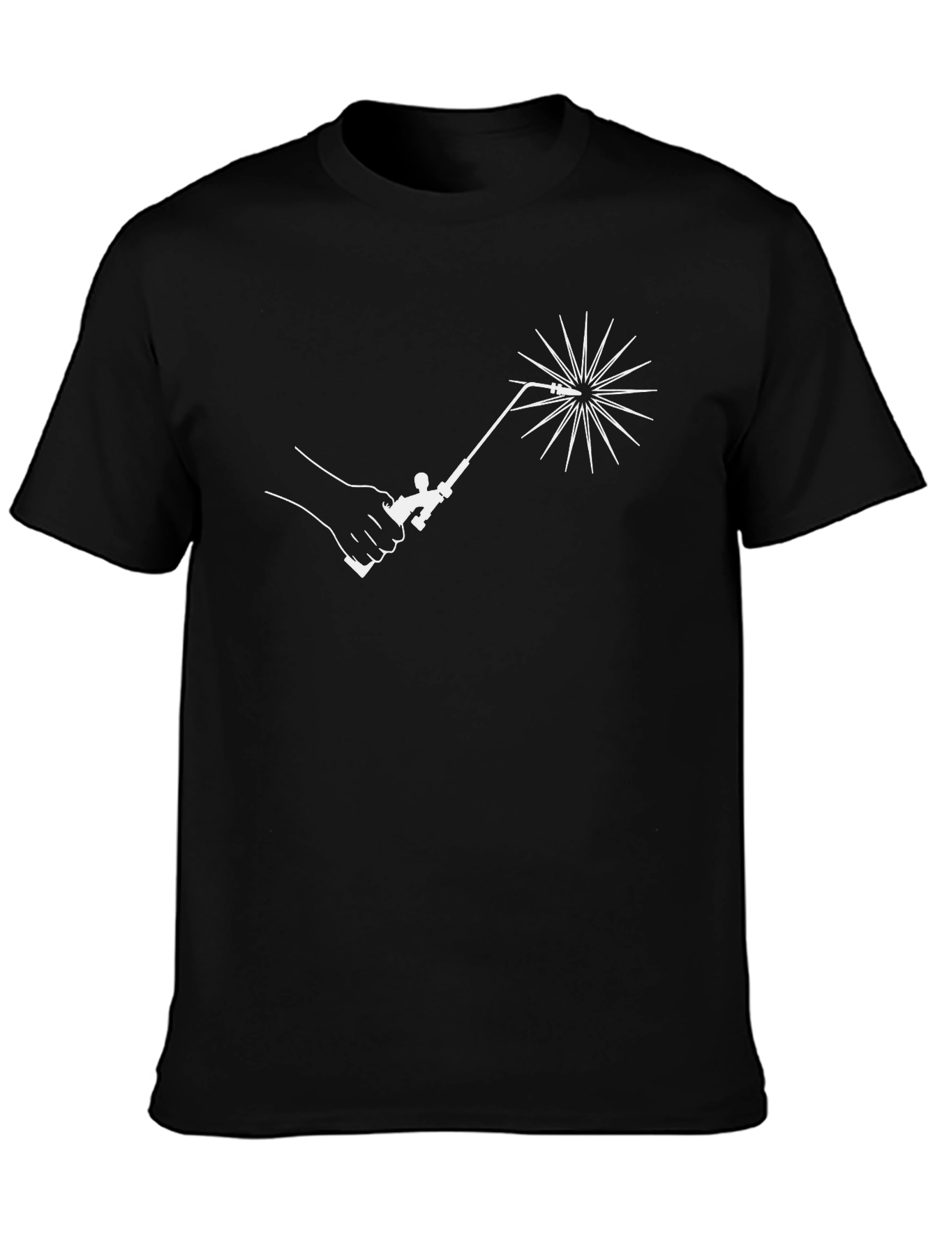Black Welder Tee: Cool Black T-Shirt with Welding Design view 3